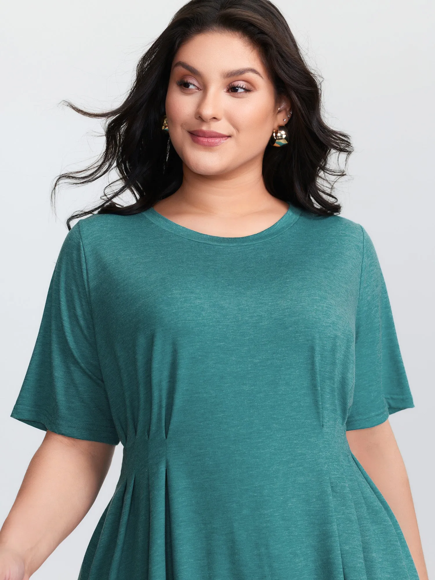 Supersoft Waist-Defining Pleated T-Shirt sold by Bloomchic product image thumbnail 3