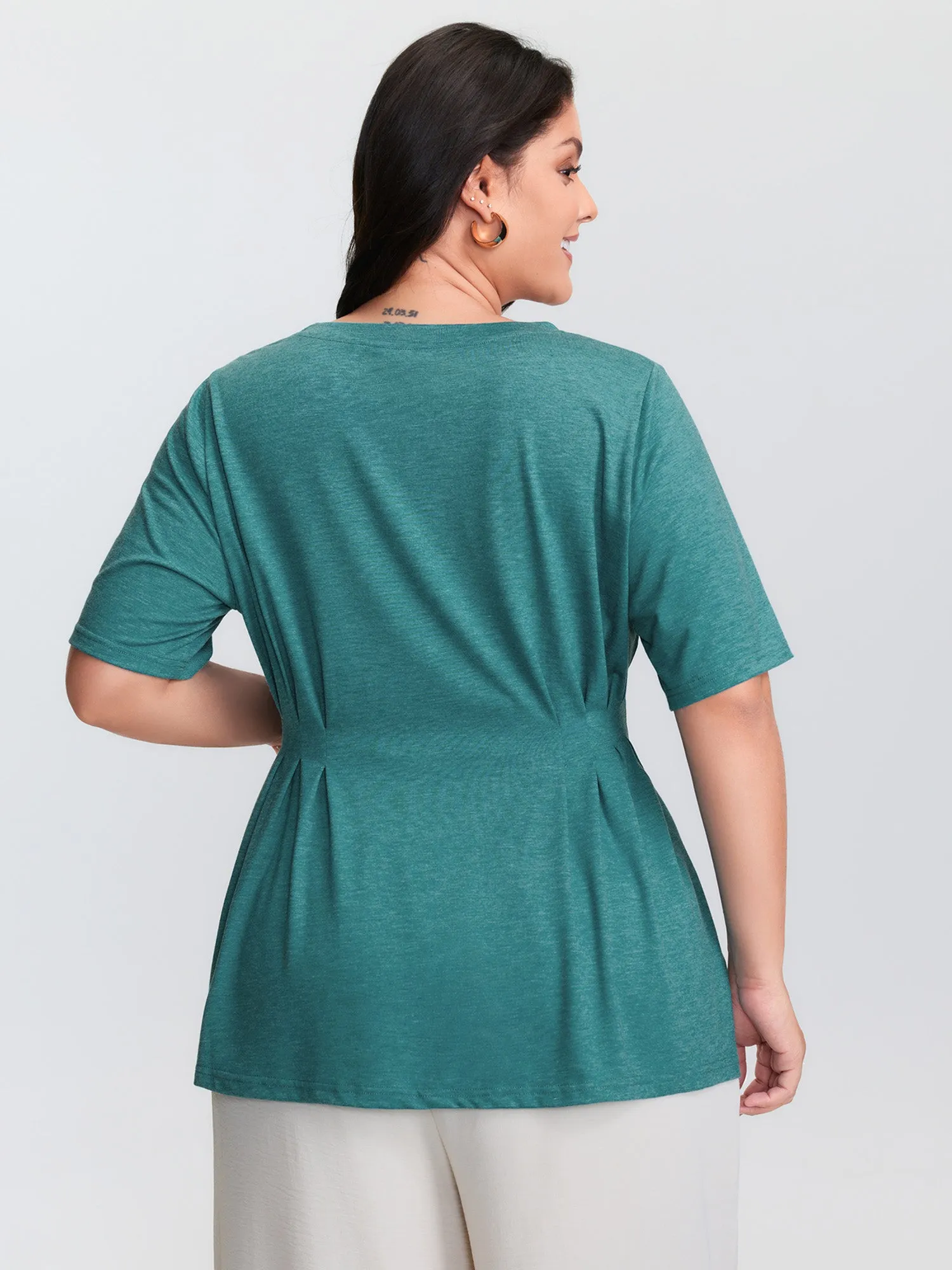 Supersoft Waist-Defining Pleated T-Shirt sold by Bloomchic product image thumbnail 4
