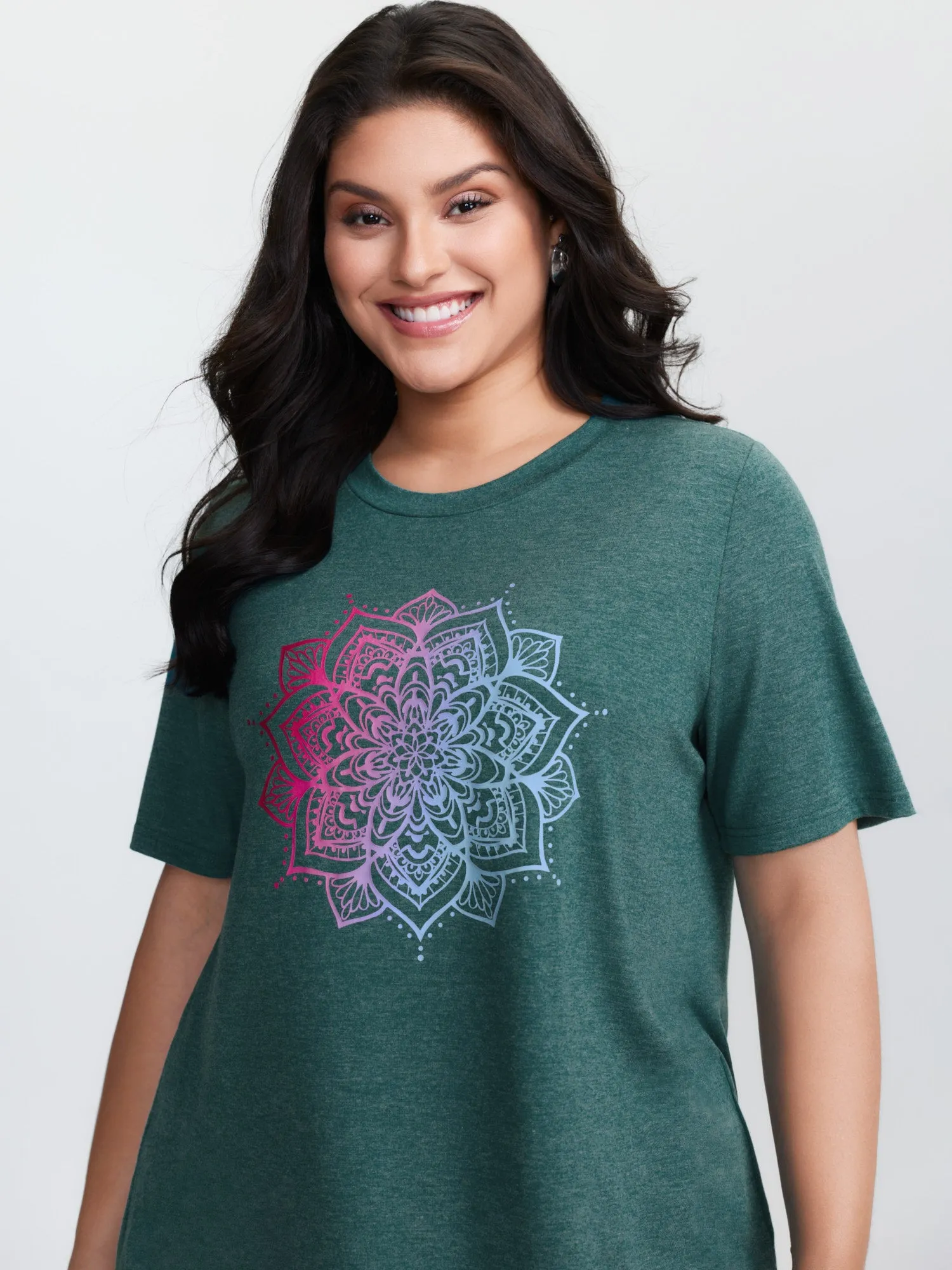 Supersoft Floral Motif Round Neck T-Shirt sold by Bloomchic product image thumbnail 2