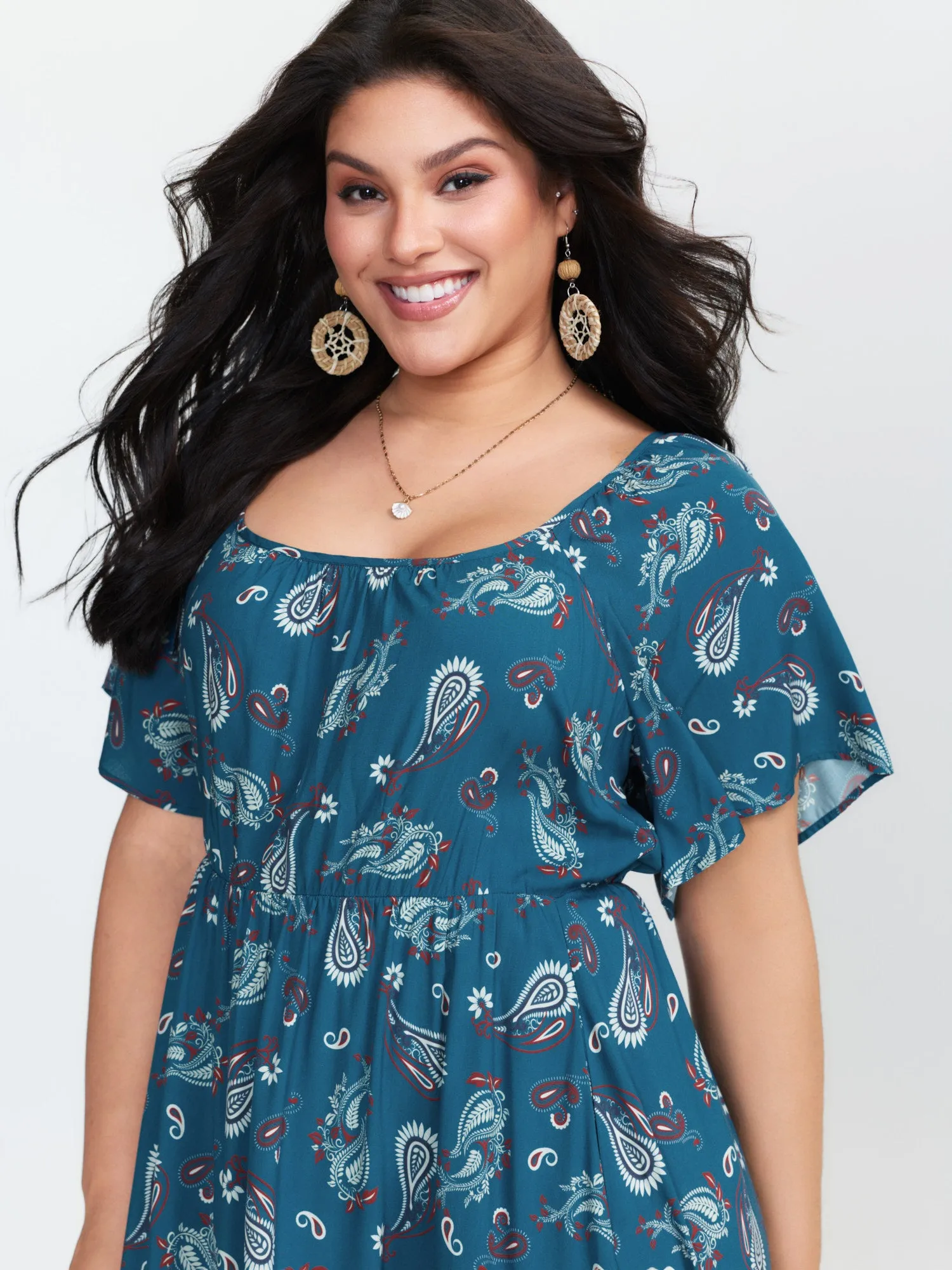 Supersoft Floral Print Backless Lace Midi Dress sold by Bloomchic product image thumbnail 4