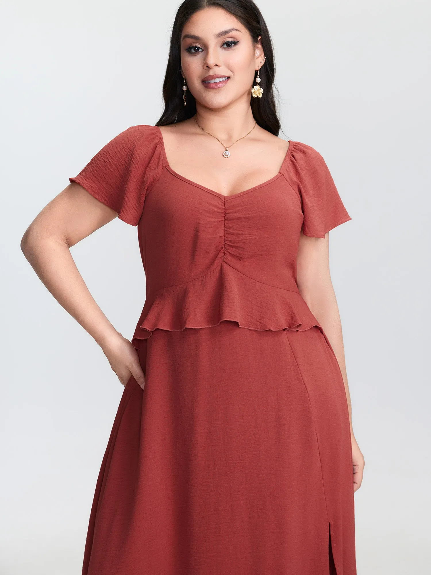 Sweetheart Neckline Cinched-Waist Maxi Dress sold by Bloomchic product image thumbnail 2