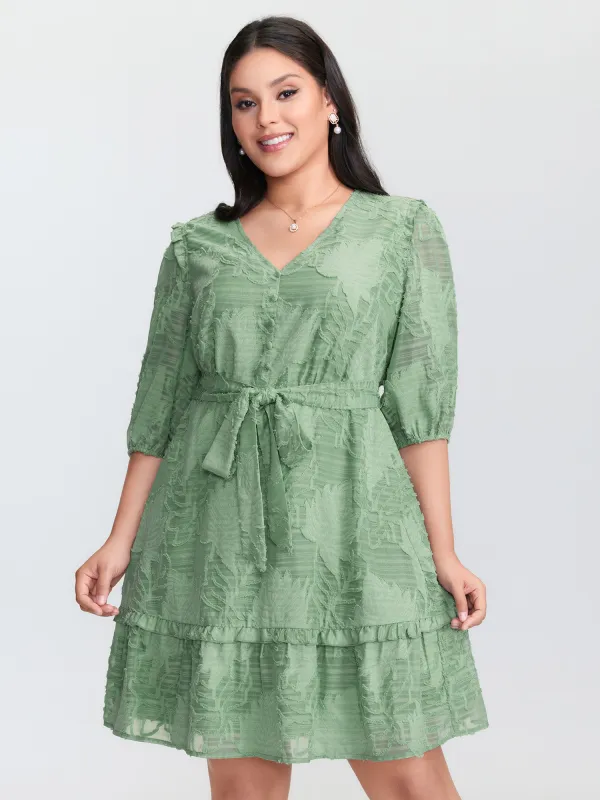 Floral Print Waist-Tie Ruffled Mini Dress sold by Bloomchic