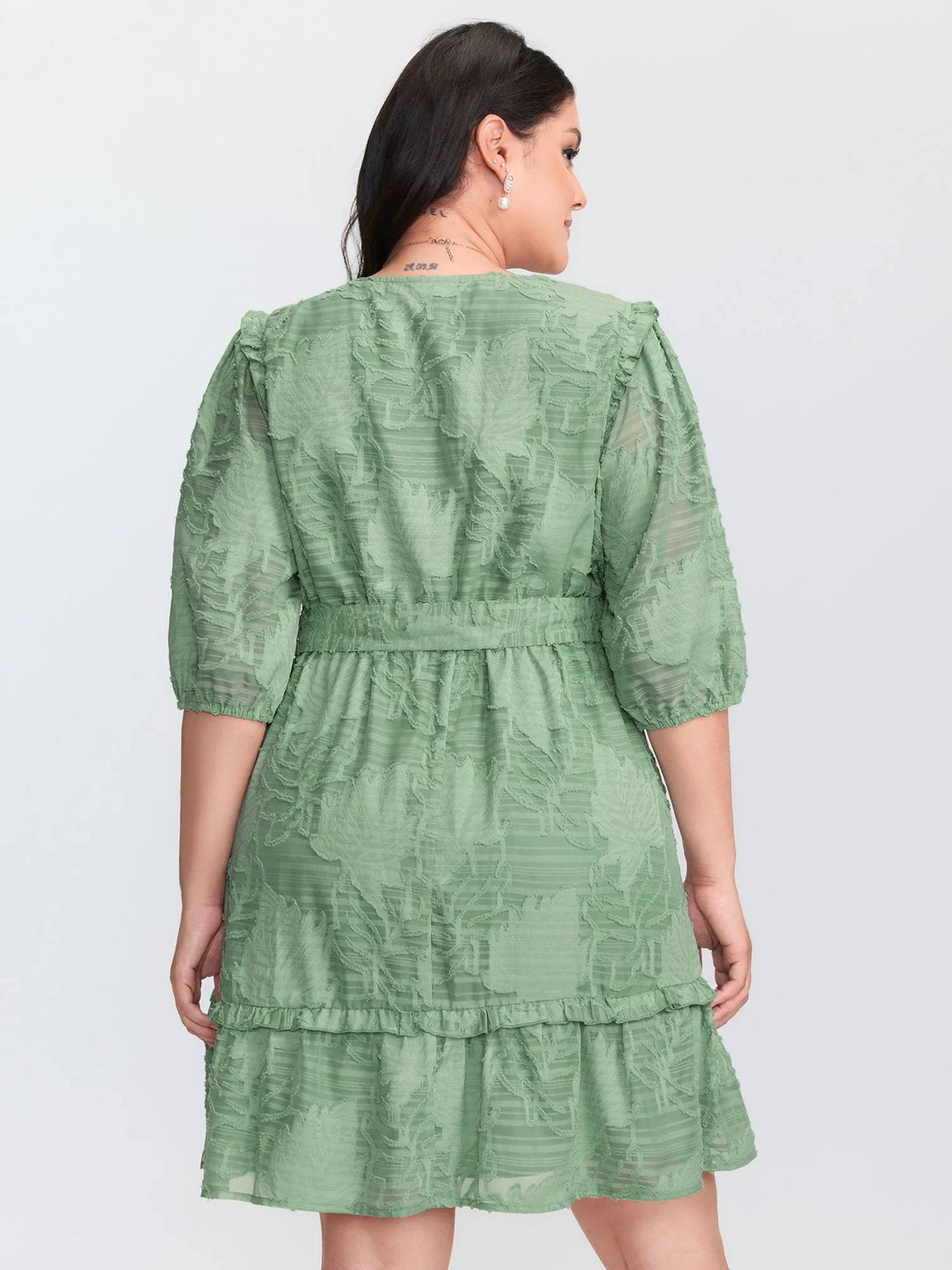 Floral Print Waist-Tie Ruffled Mini Dress sold by Bloomchic product image thumbnail 5