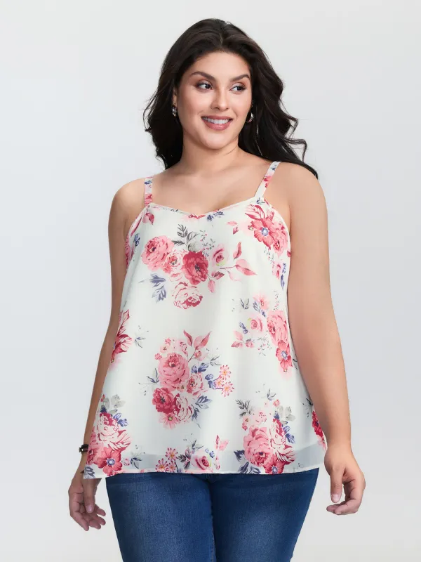 Romantic Floral Print Cami Tank Top sold by Bloomchic