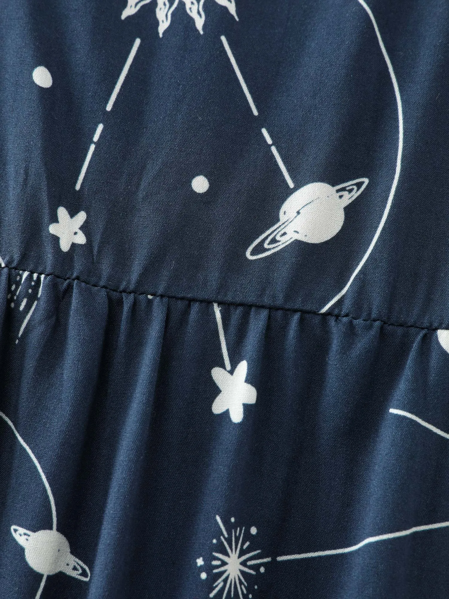 Galaxy Print Lotus Leaf Sleeve Maxi Dress sold by Bloomchic product image thumbnail 5