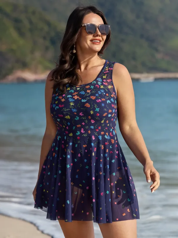 Multi-Color Print Sheer Swim Dress sold by Bloomchic