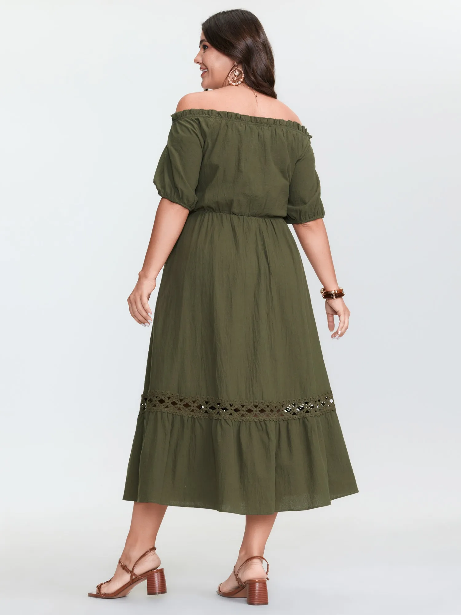 Pure Cotton Off-Shoulder Midi Dress sold by Bloomchic product image thumbnail 4