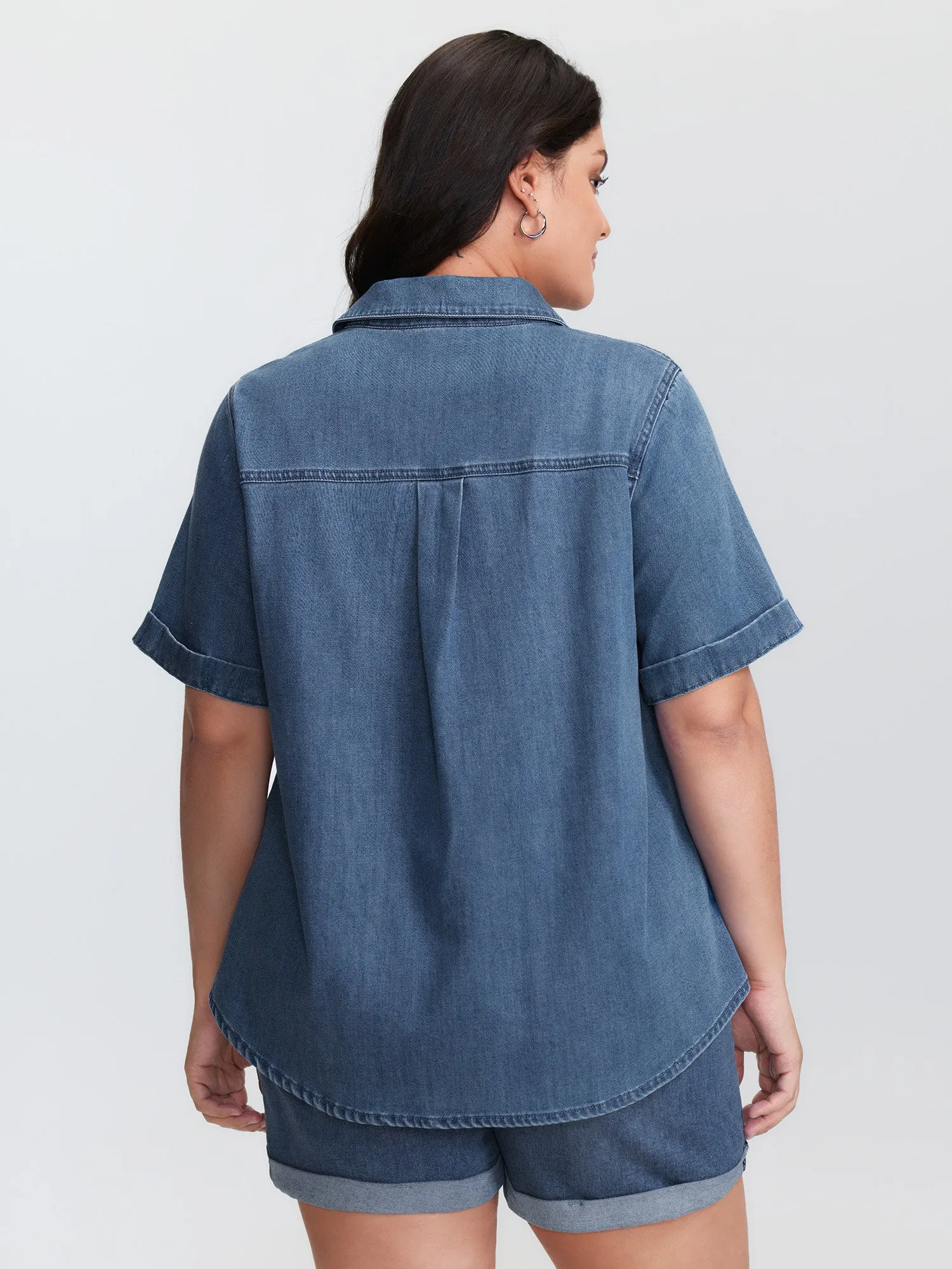 Supersoft Button-Down Denim Top sold by Bloomchic product image thumbnail 4