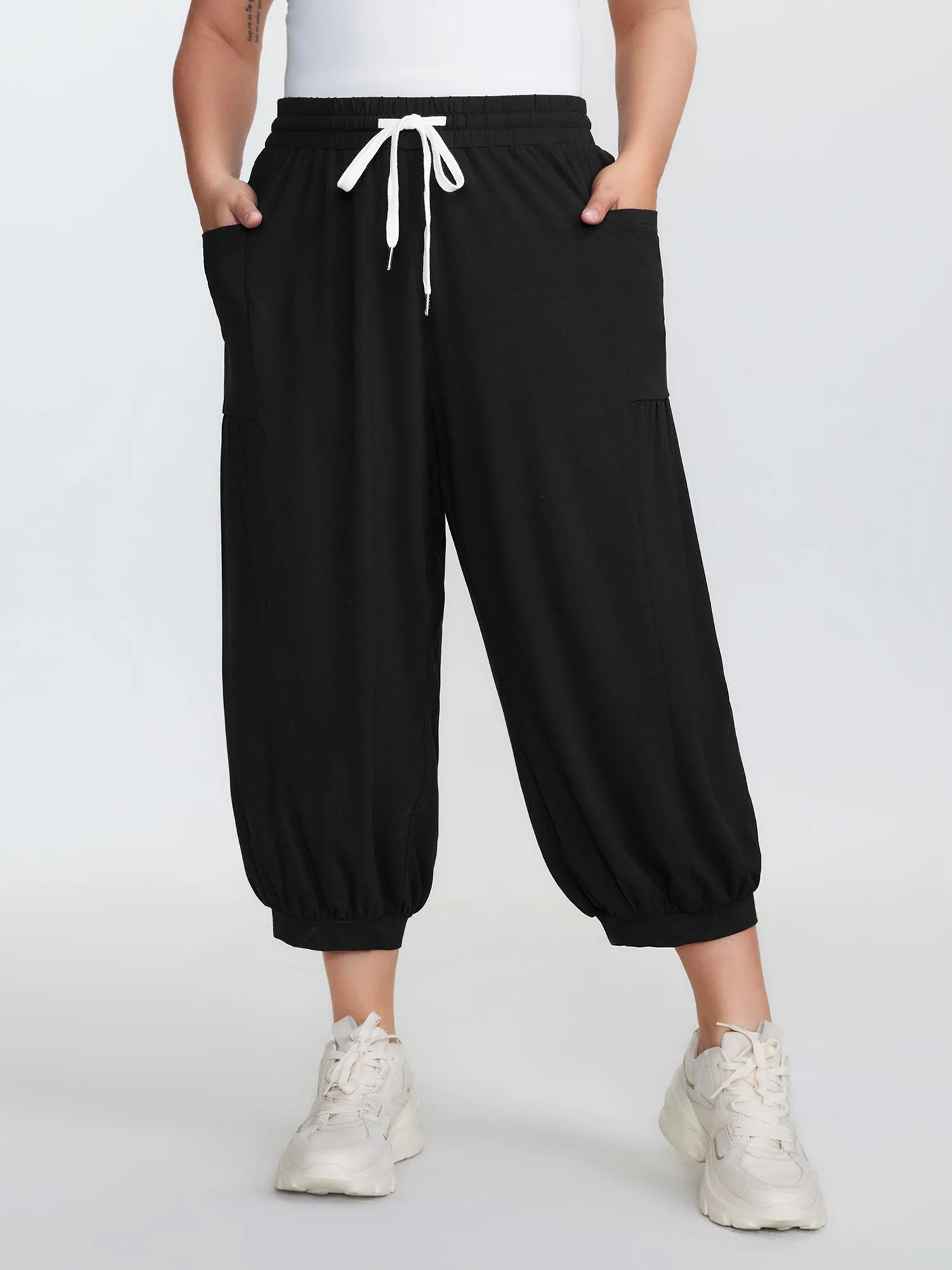 Supersoft Drawstring Cropped Jogger Pants sold by Bloomchic