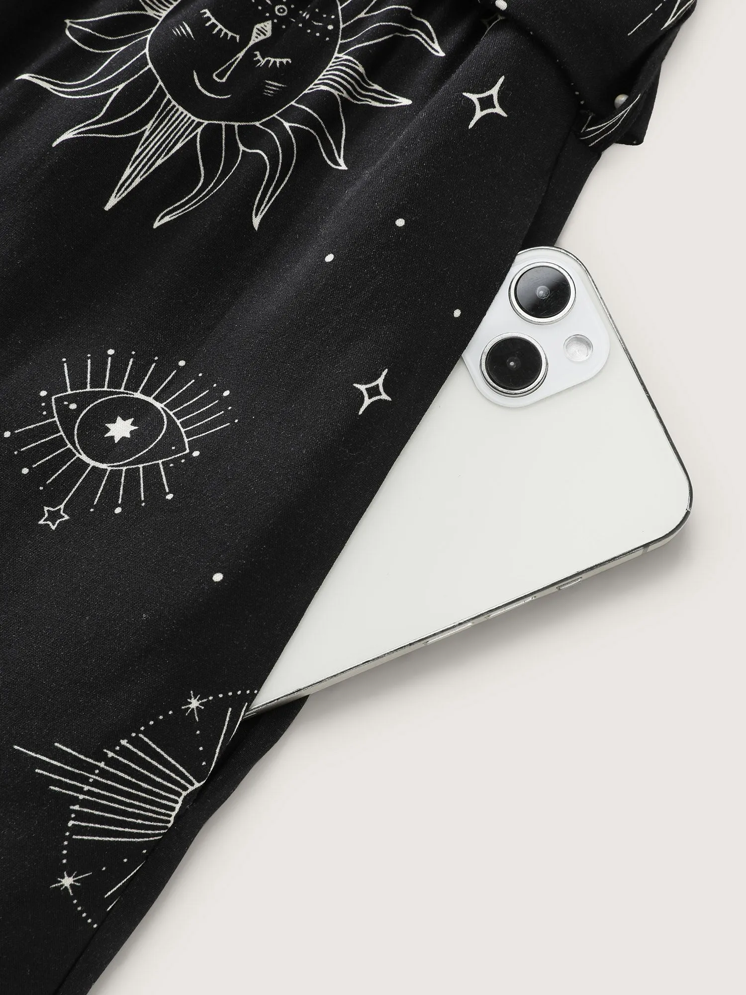 Supersoft Celestial Print Waist-Tie Jumpsuit sold by Bloomchic product image thumbnail 5