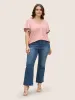 V Neck Contrast Lace Flutter Sleeve T-shirt sold by Bloomchic