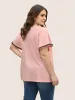 V Neck Contrast Lace Flutter Sleeve T-shirt sold by Bloomchic