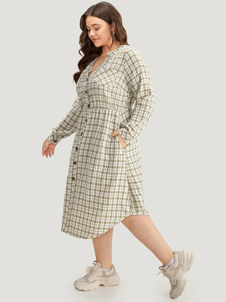 Gingham Button Through Arc Hem Dress sold by Bloomchic product image thumbnail 2