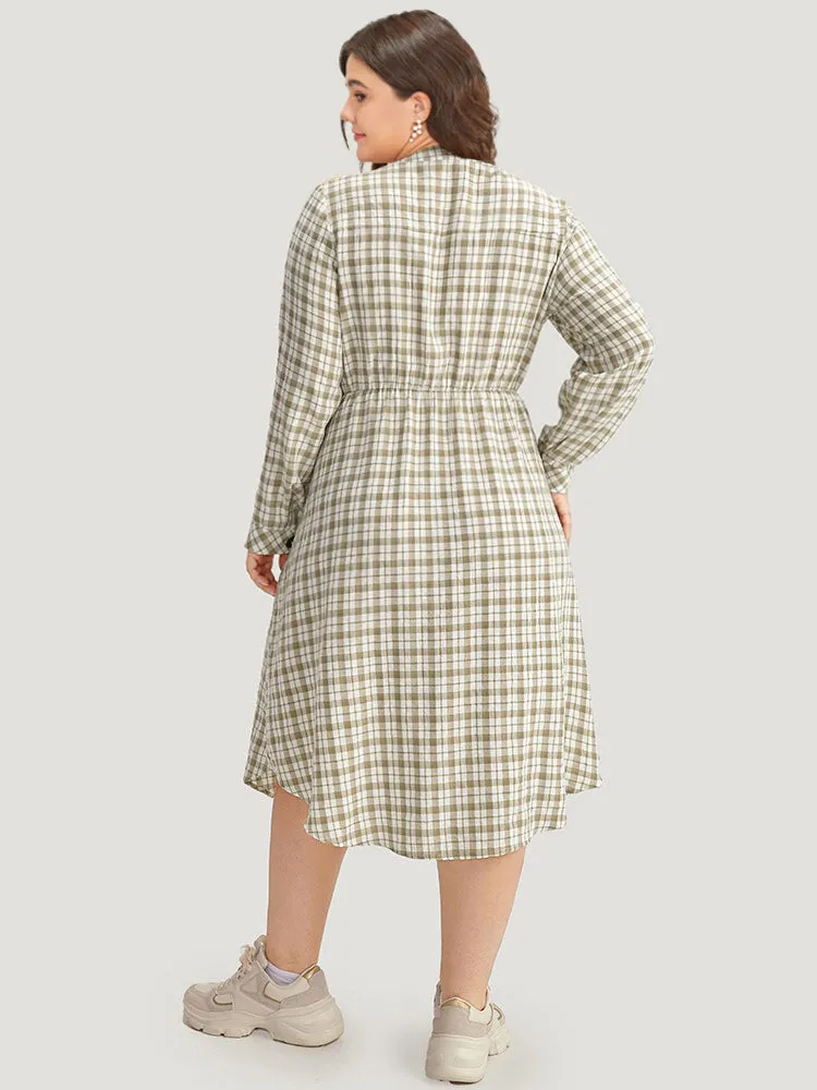 Gingham Button Through Arc Hem Dress sold by Bloomchic product image thumbnail 3