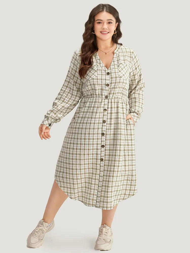 Gingham Button Through Arc Hem Dress sold by Bloomchic product image thumbnail 4