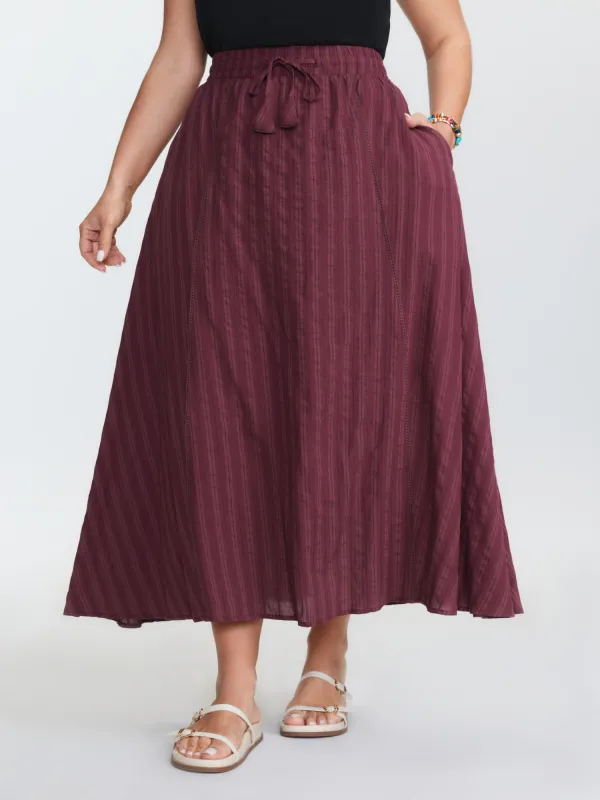 Stretchy Waist Drawstring Maxi Skirt made by Bloomchic