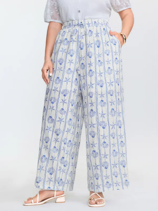 Cotton Floral Print Straight-Leg Pants made by Bloomchic