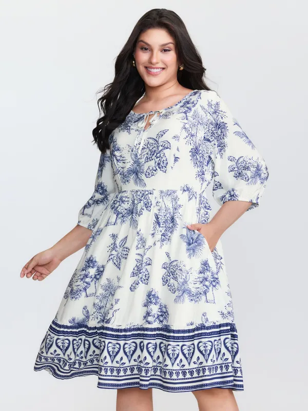 Rayon Gathered Lined Pockets Mini Dress made by Bloomchic