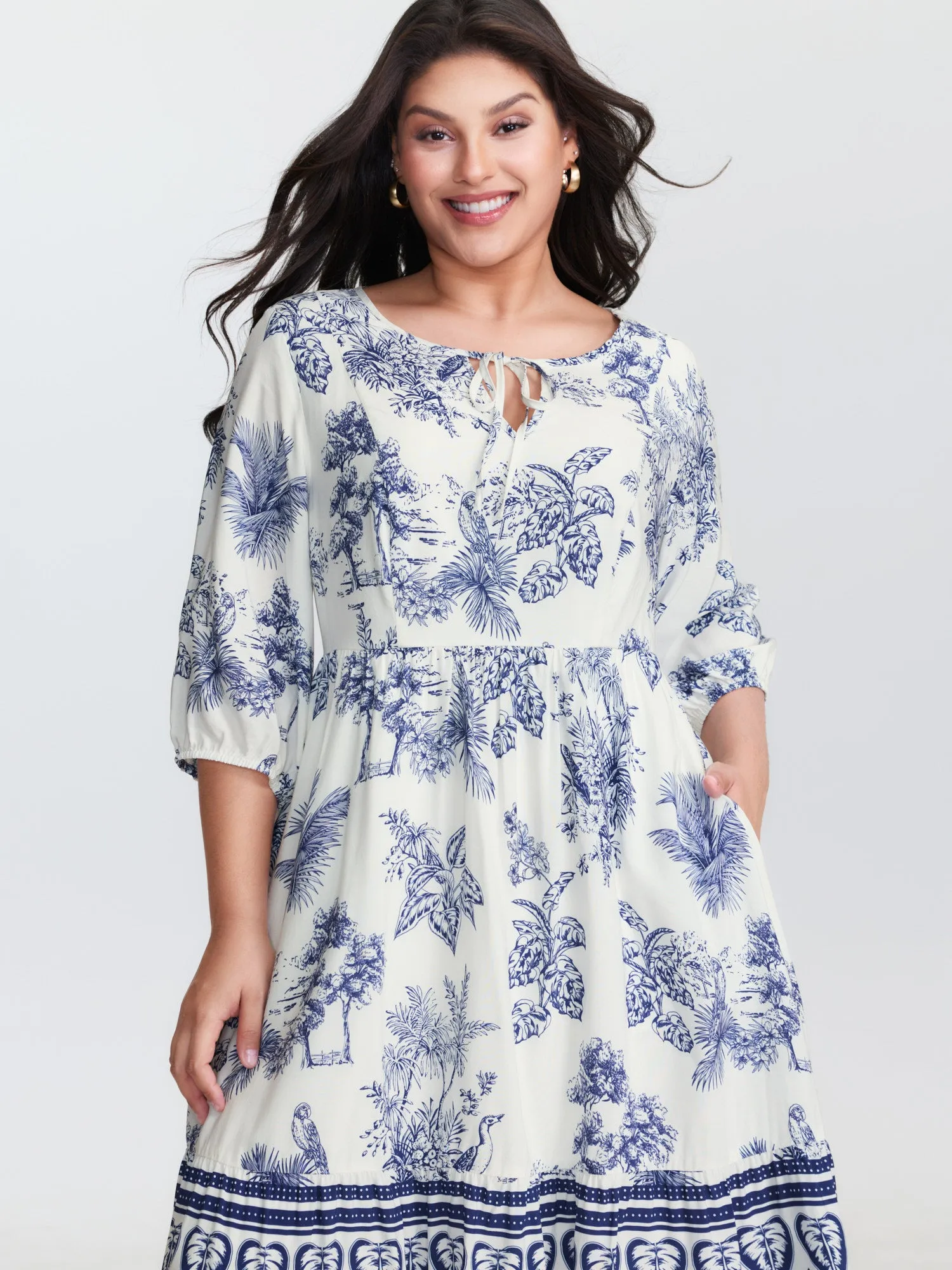 Rayon Gathered Lined Pockets Mini Dress sold by Bloomchic product image thumbnail 2