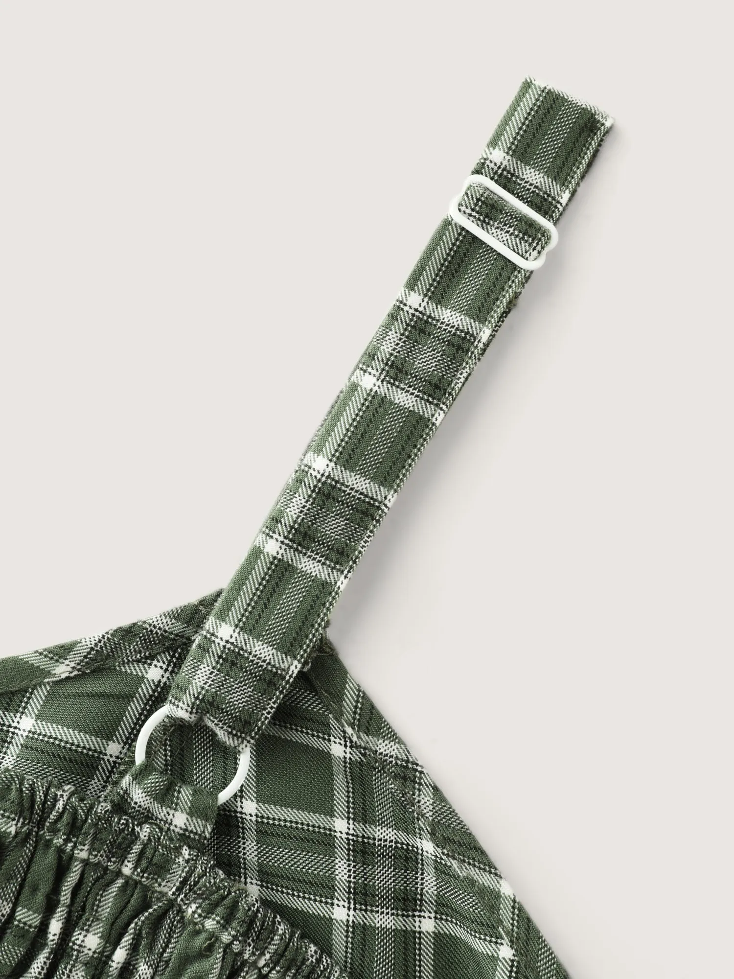 Checkered Print Shirred Pockets Midi Dress sold by Bloomchic product image thumbnail 5