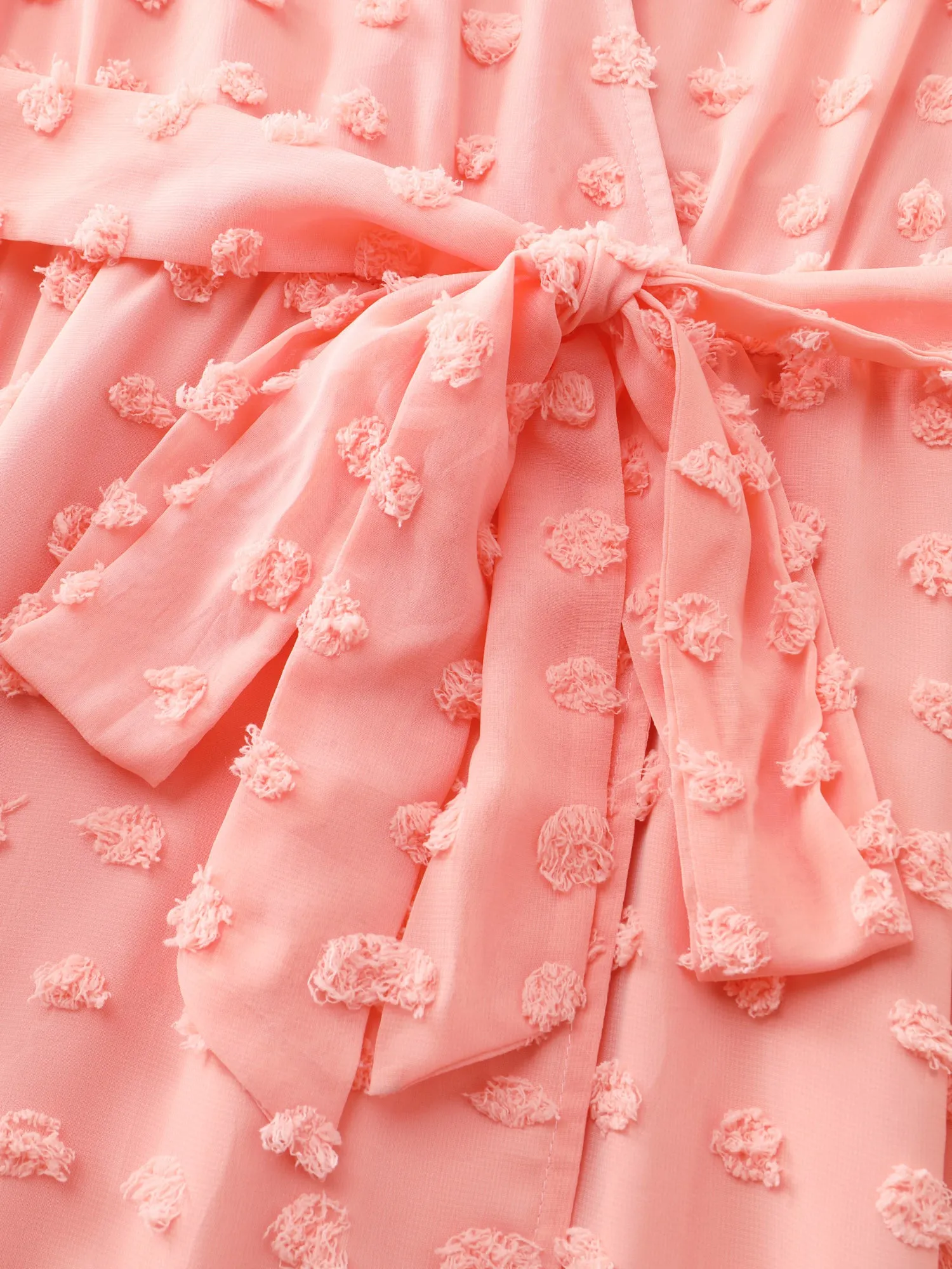 Stretchy Waistband Tie Wrap Neckline Maxi Dress sold by Bloomchic product image thumbnail 5