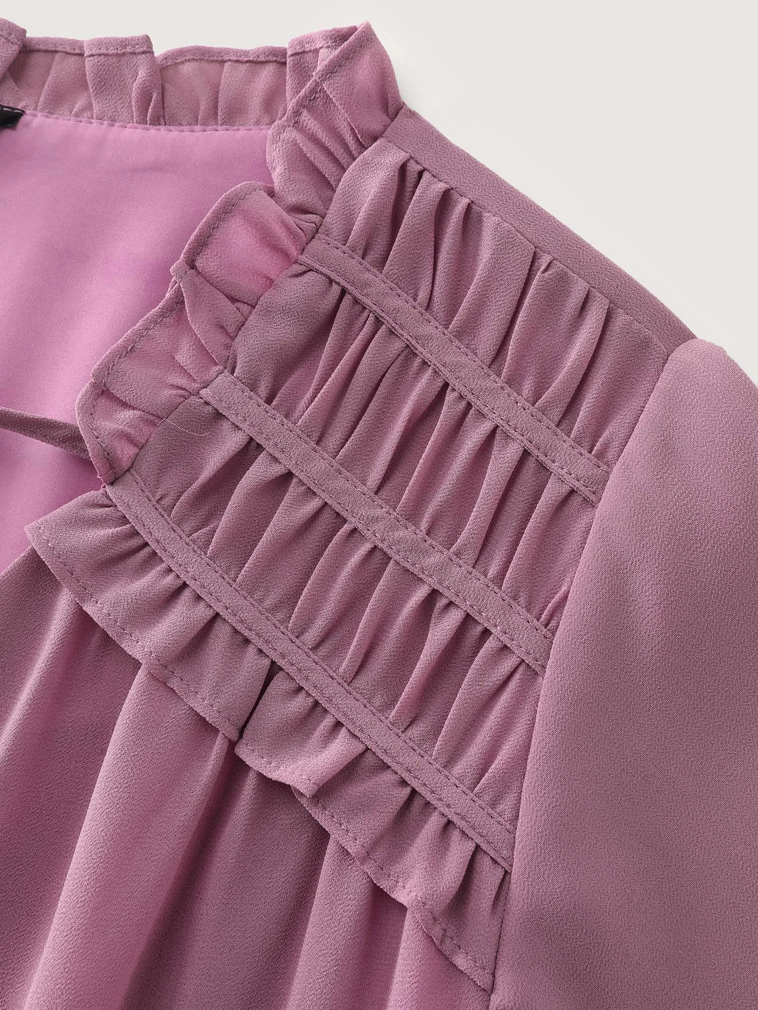Ruffled Detail Neck Tie Layered Sleeve Blouse sold by Bloomchic product image thumbnail 5