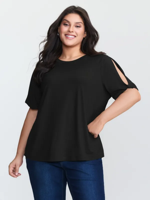 Supersoft Half-Sleeve Crewneck T-Shirt sold by Bloomchic