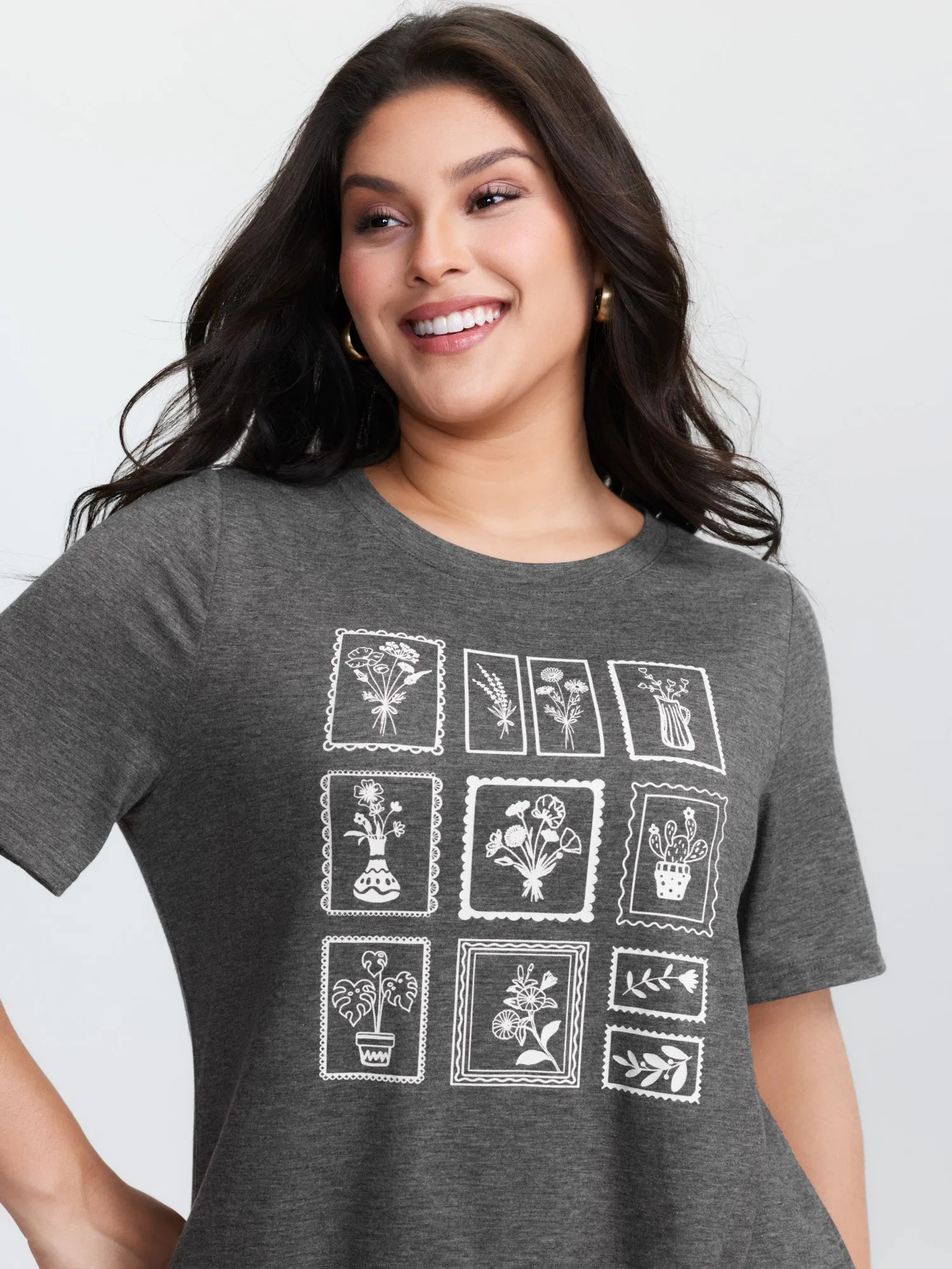 Supersoft Printed Collage Round Neck T-Shirt sold by Bloomchic product image thumbnail 2