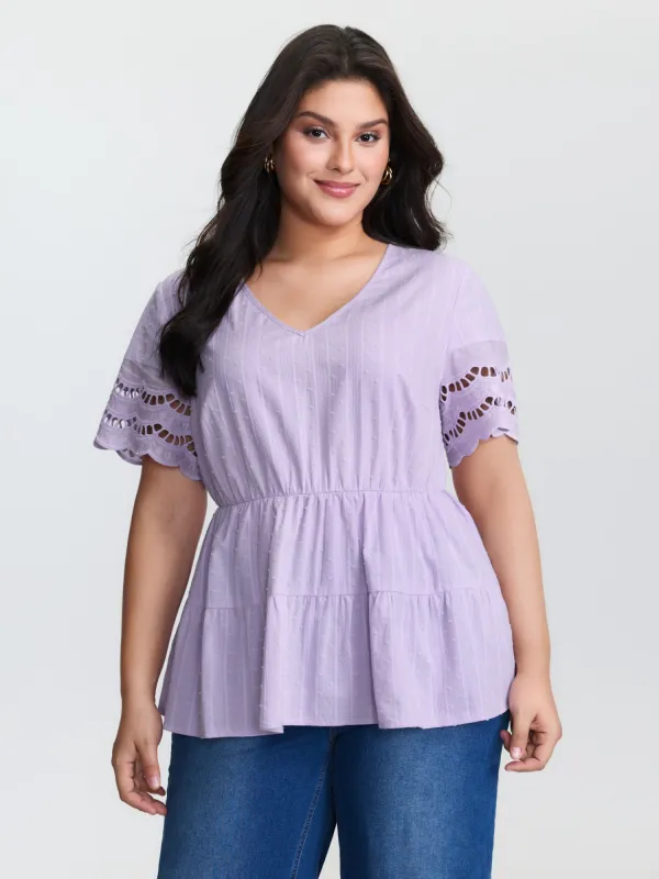 Cotton Textured Tiered Blouse sold by Bloomchic