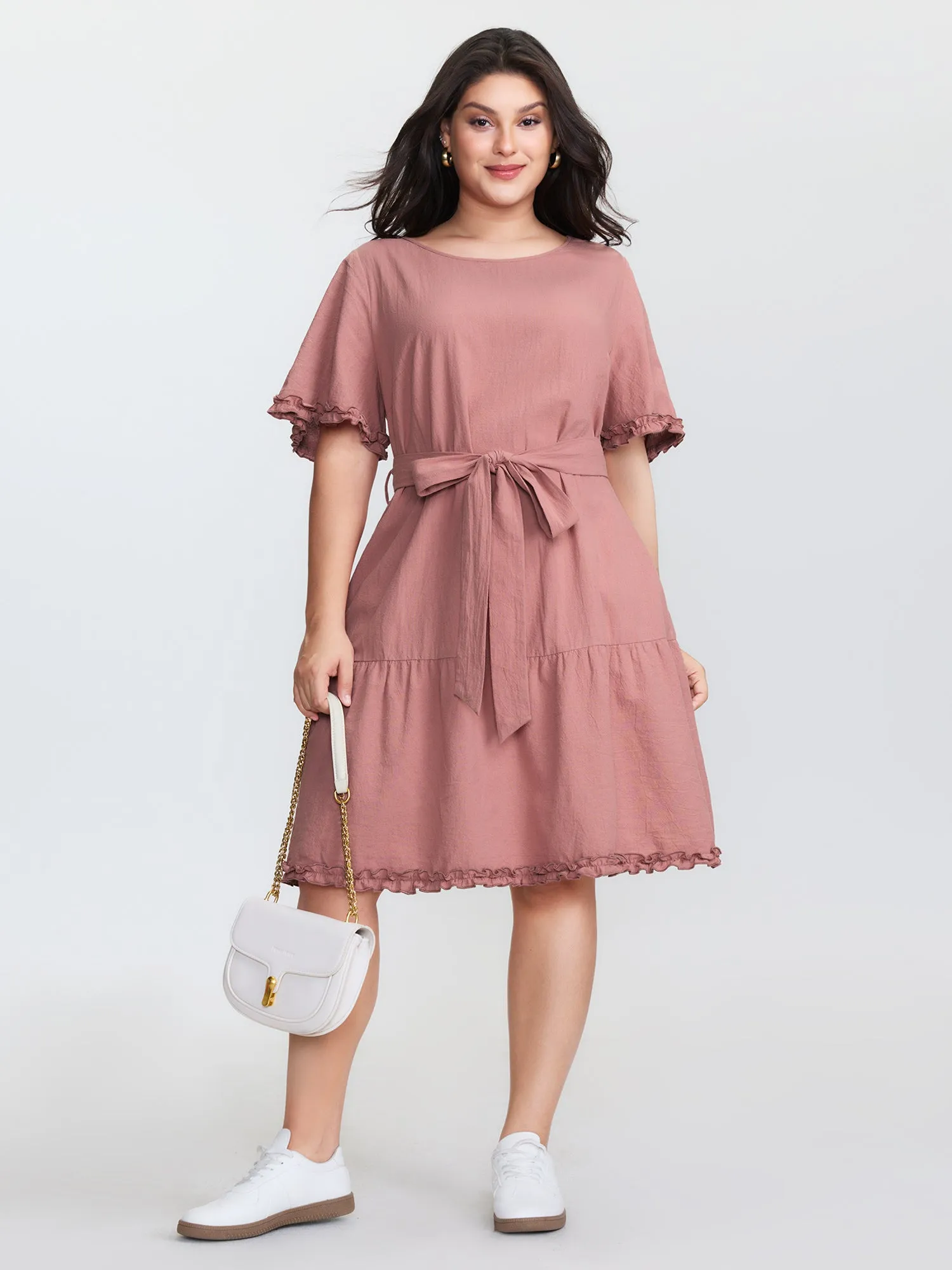 Pure Cotton Waist-Tie Midi Dress sold by Bloomchic product image thumbnail 3