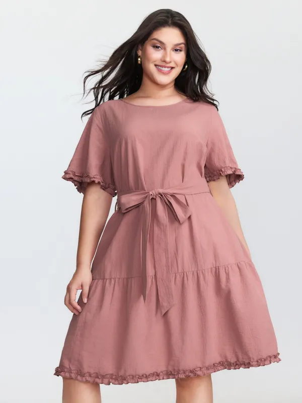 Pure Cotton Waist-Tie Midi Dress sold by Bloomchic