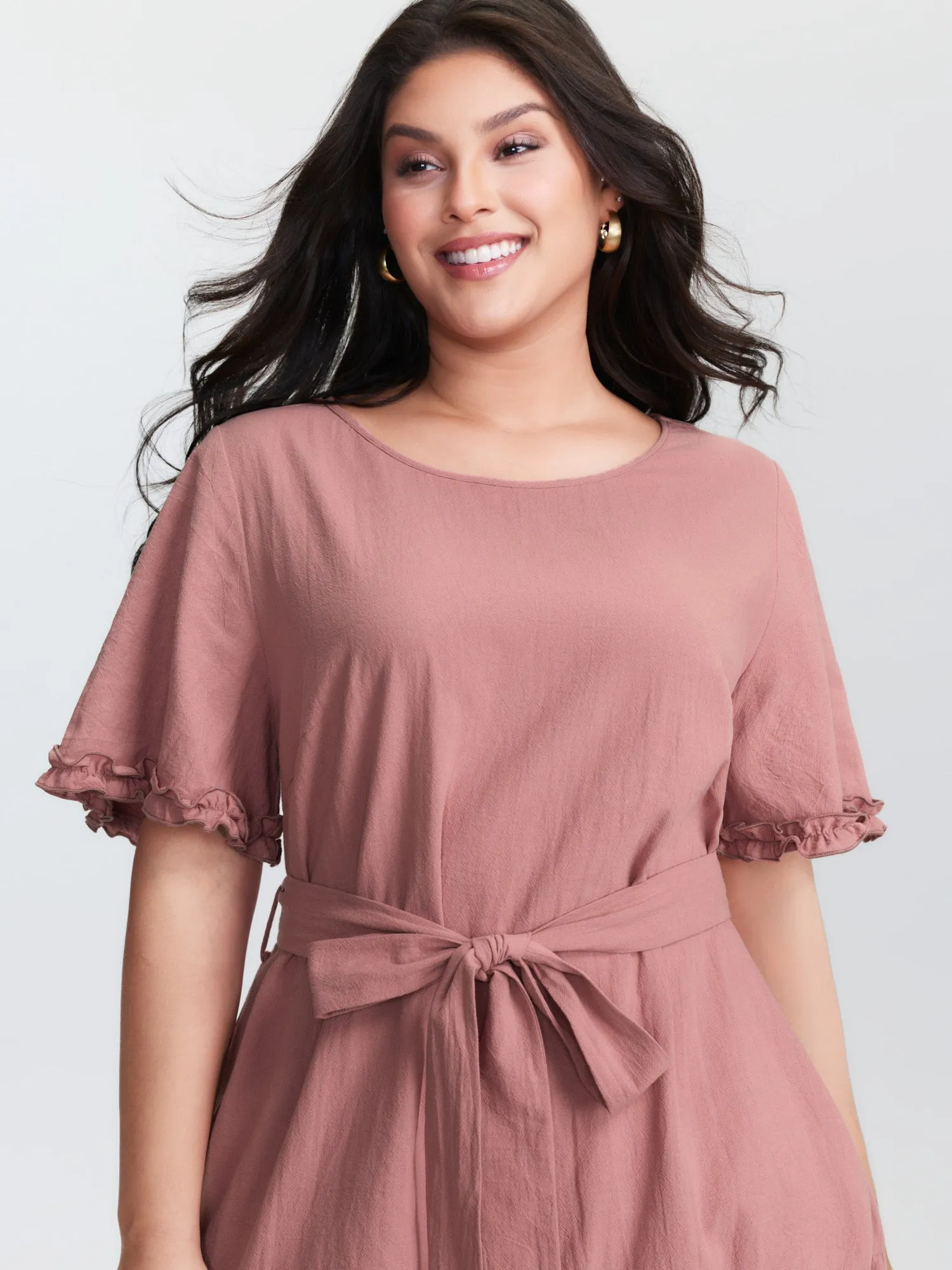 Pure Cotton Waist-Tie Midi Dress sold by Bloomchic product image thumbnail 2