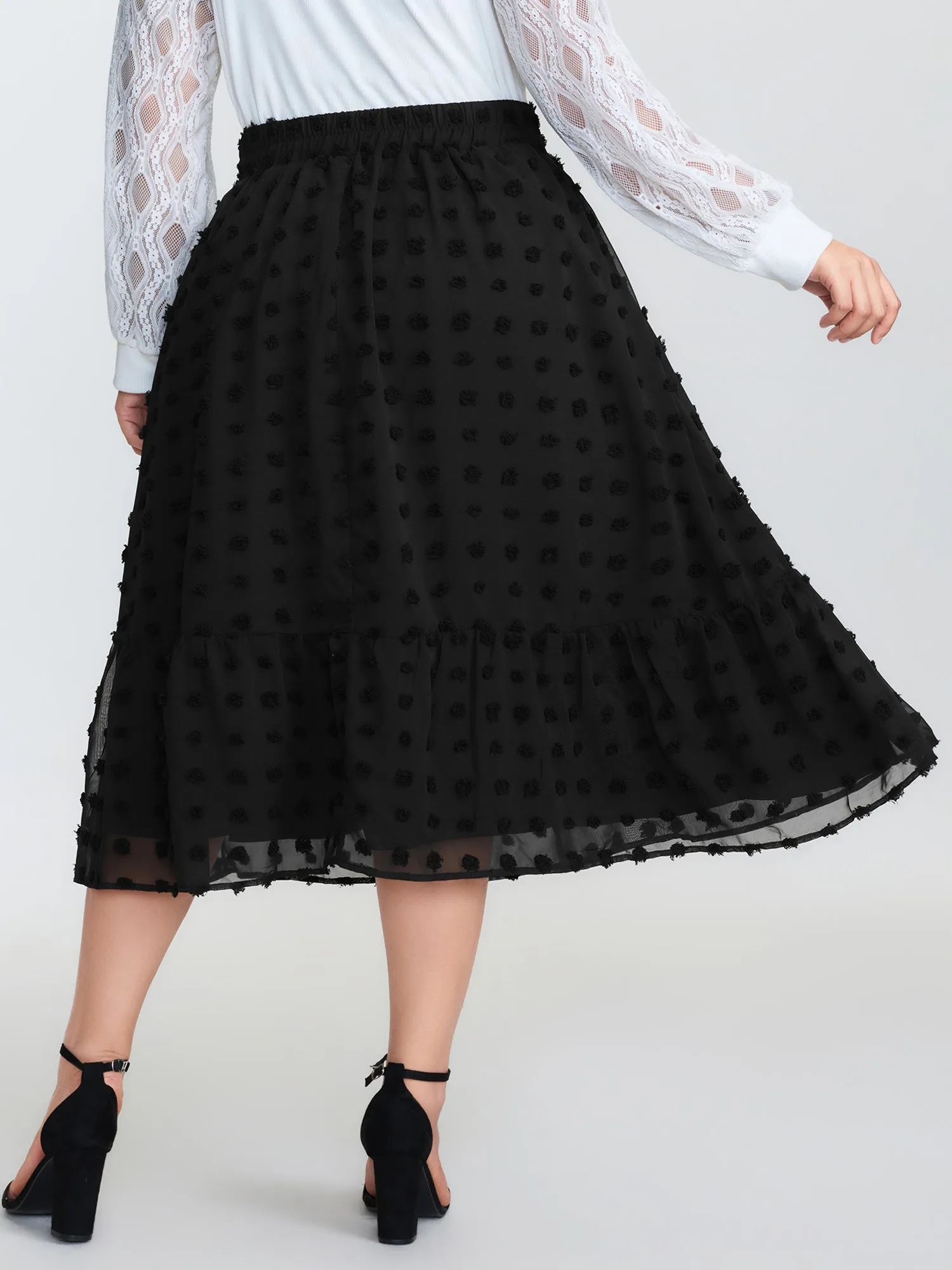 Chiffon Textured Stretchy Waist Maxi Skirt sold by Bloomchic product image thumbnail 5
