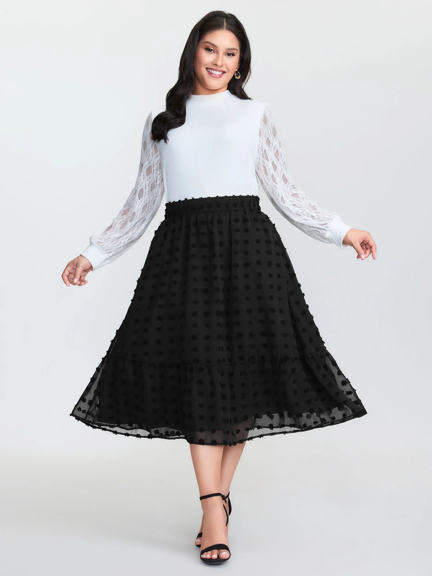 Chiffon Textured Stretchy Waist Maxi Skirt sold by Bloomchic product image thumbnail 2