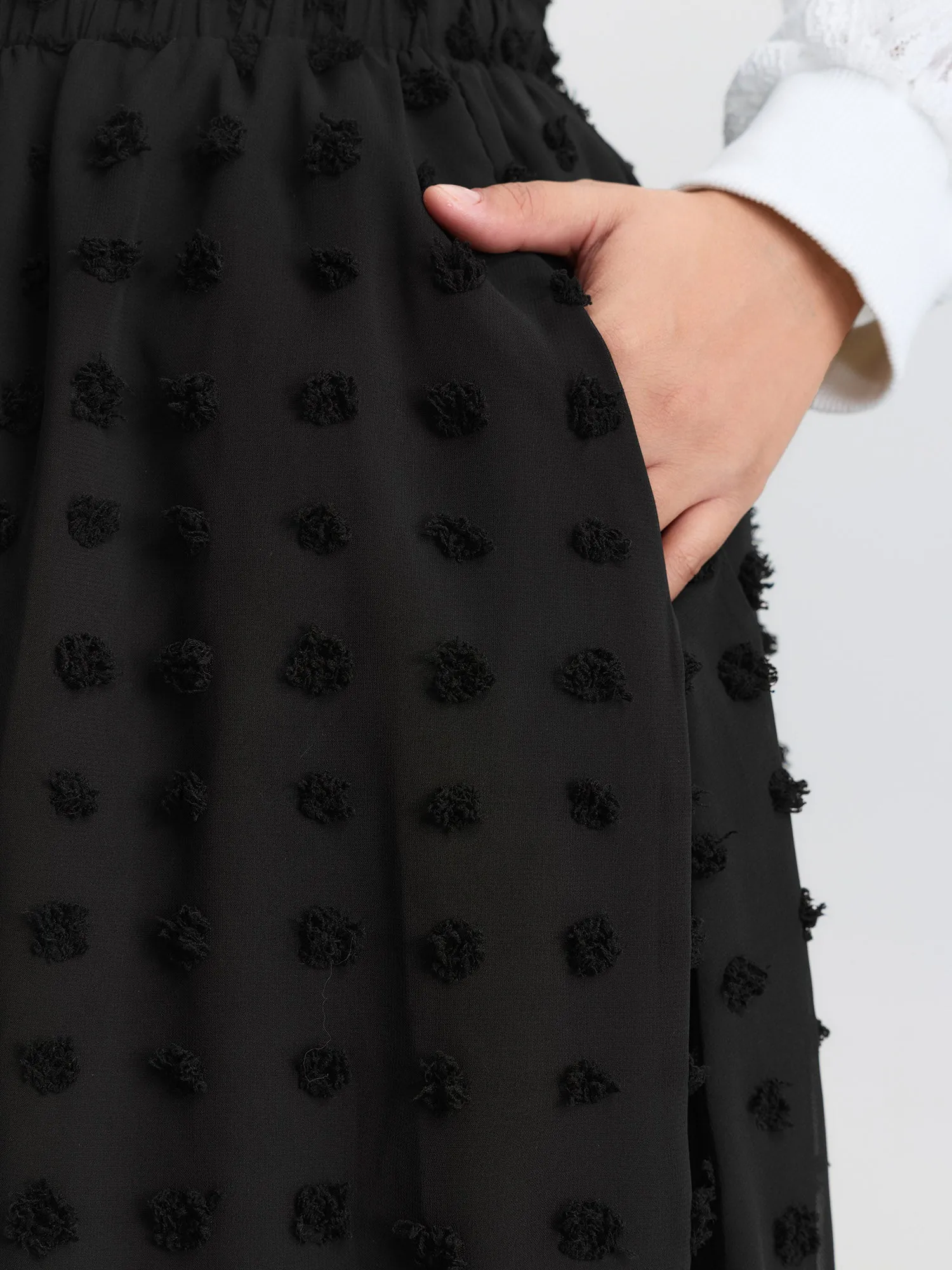 Chiffon Textured Stretchy Waist Maxi Skirt sold by Bloomchic product image thumbnail 3