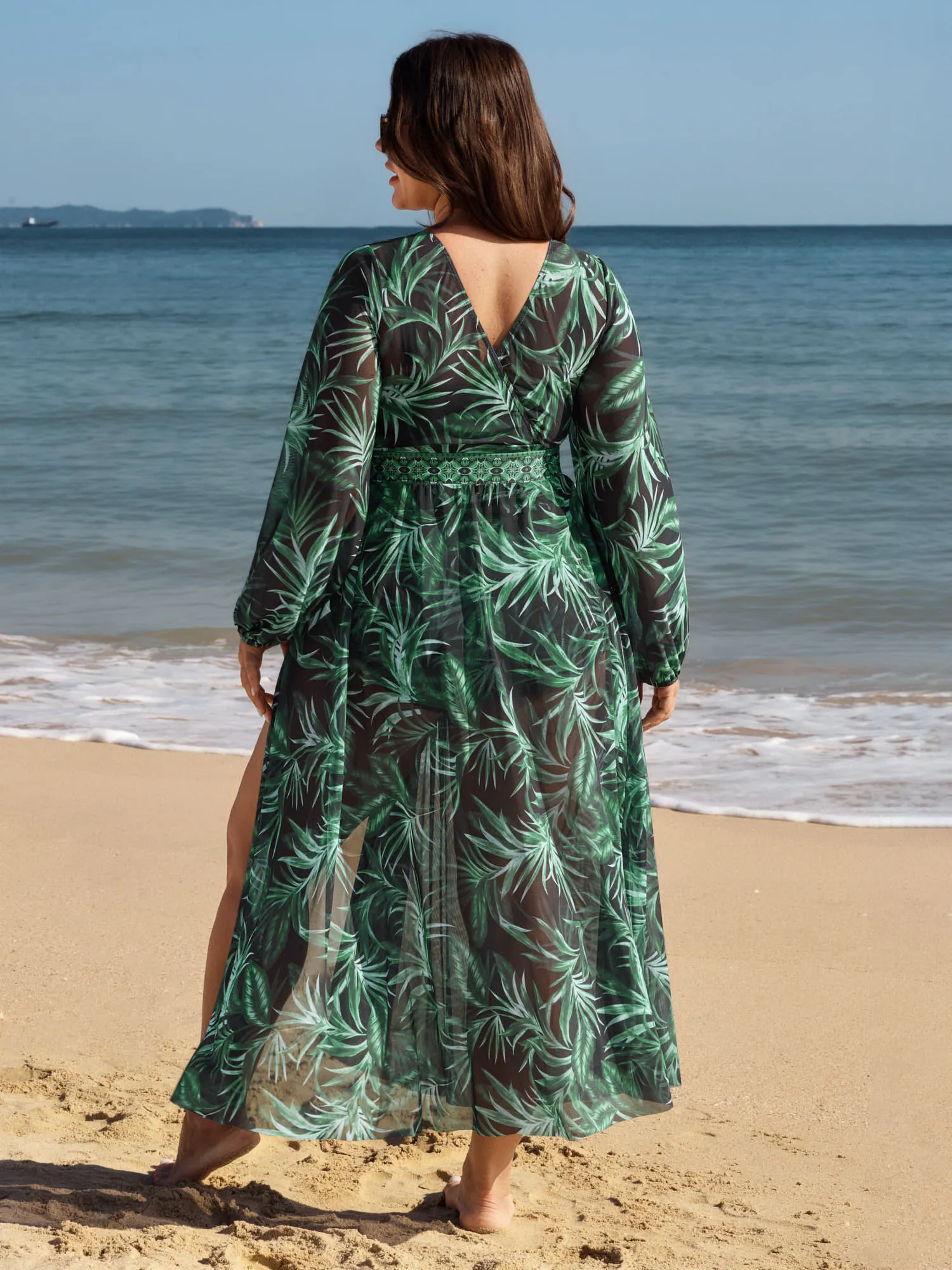 Tropical Plant Print One-Piece Swimsuit Set sold by Bloomchic product image thumbnail 5