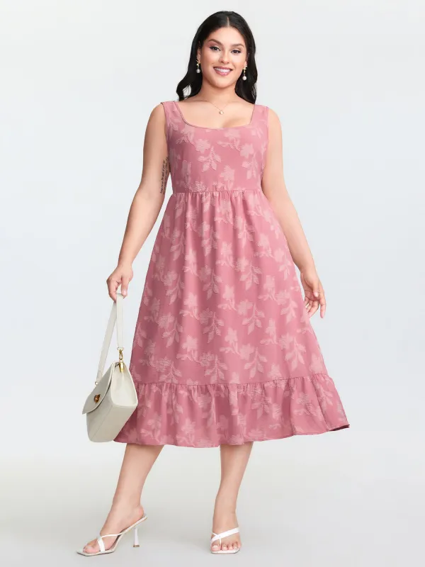 Soft Floral Pattern Ruffled Hem Midi Dress sold by Bloomchic