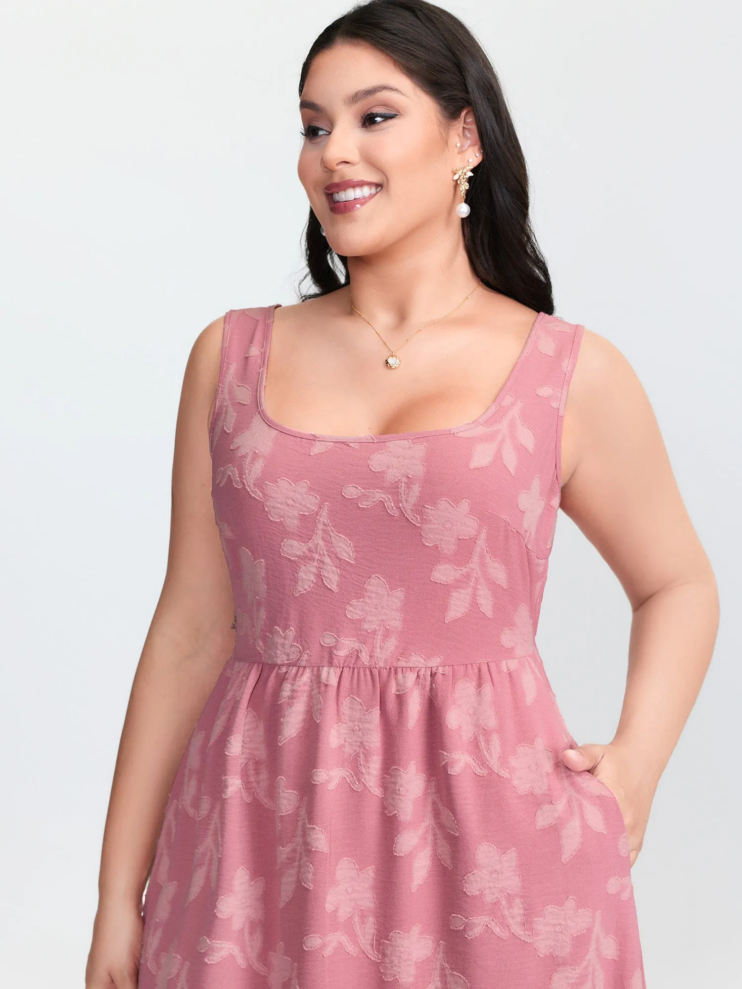 Soft Floral Pattern Ruffled Hem Midi Dress sold by Bloomchic product image thumbnail 4