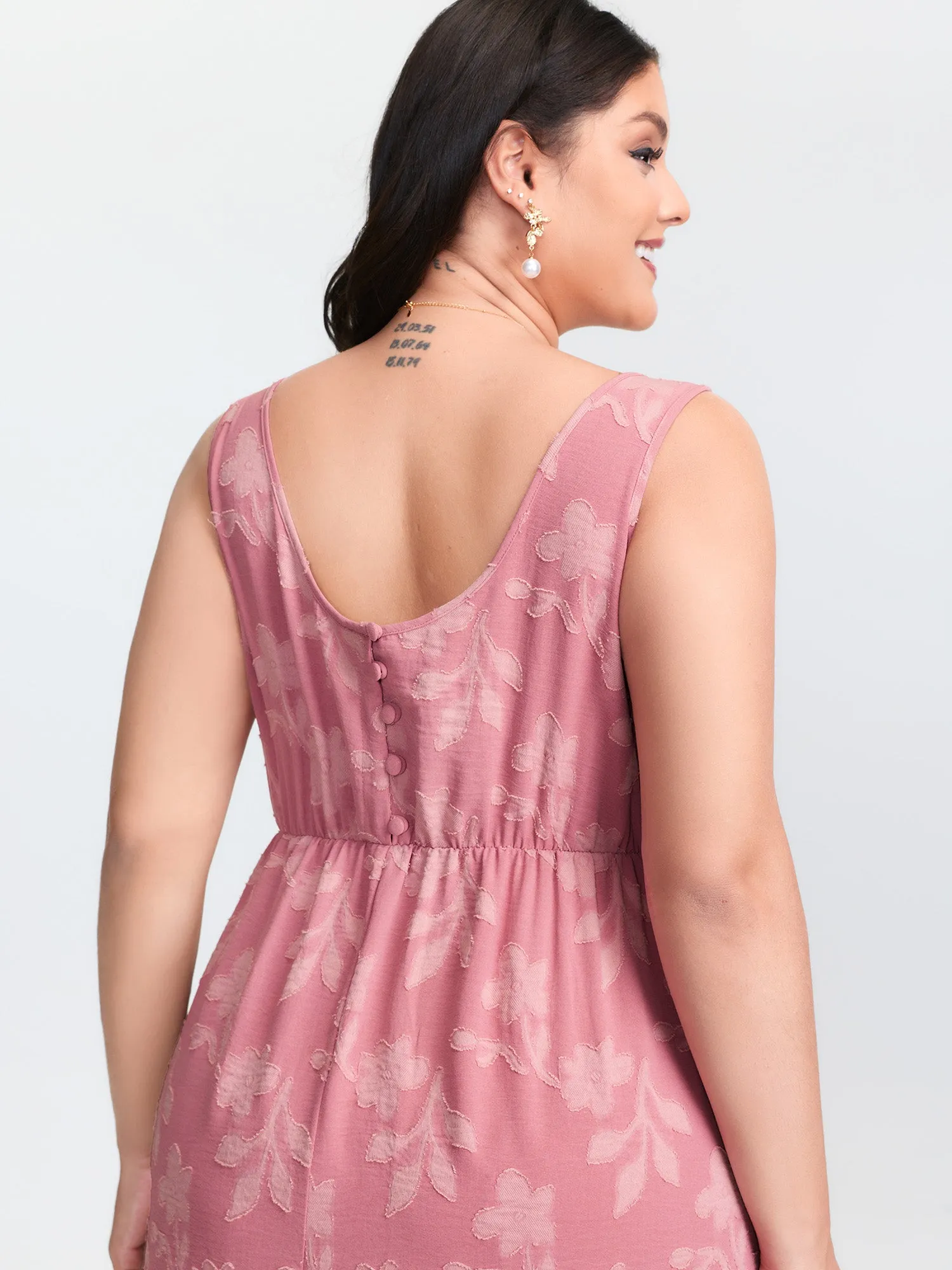 Soft Floral Pattern Ruffled Hem Midi Dress sold by Bloomchic product image thumbnail 2