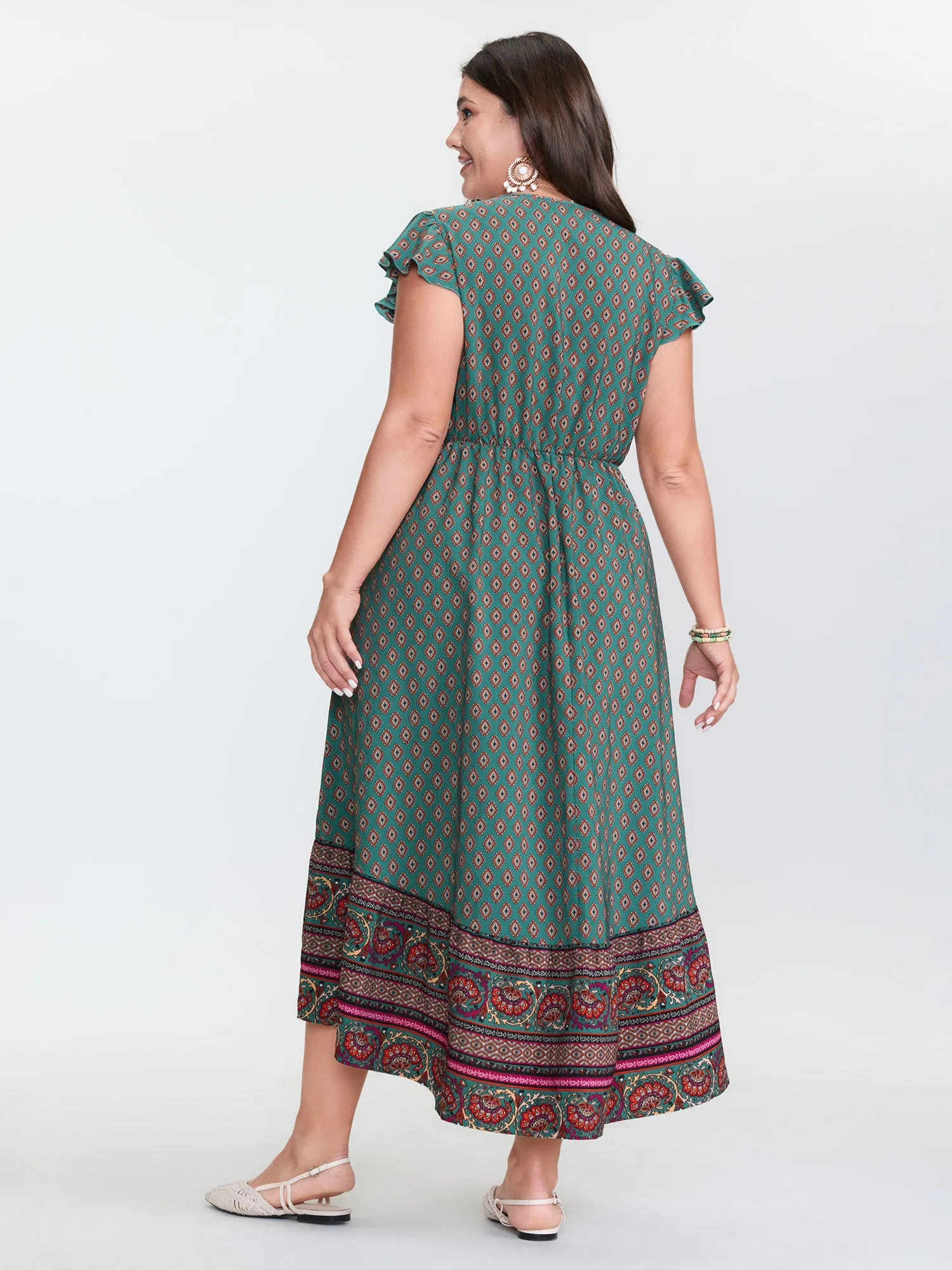 Floral Print High-Low Hem Midi Dress sold by Bloomchic product image thumbnail 4