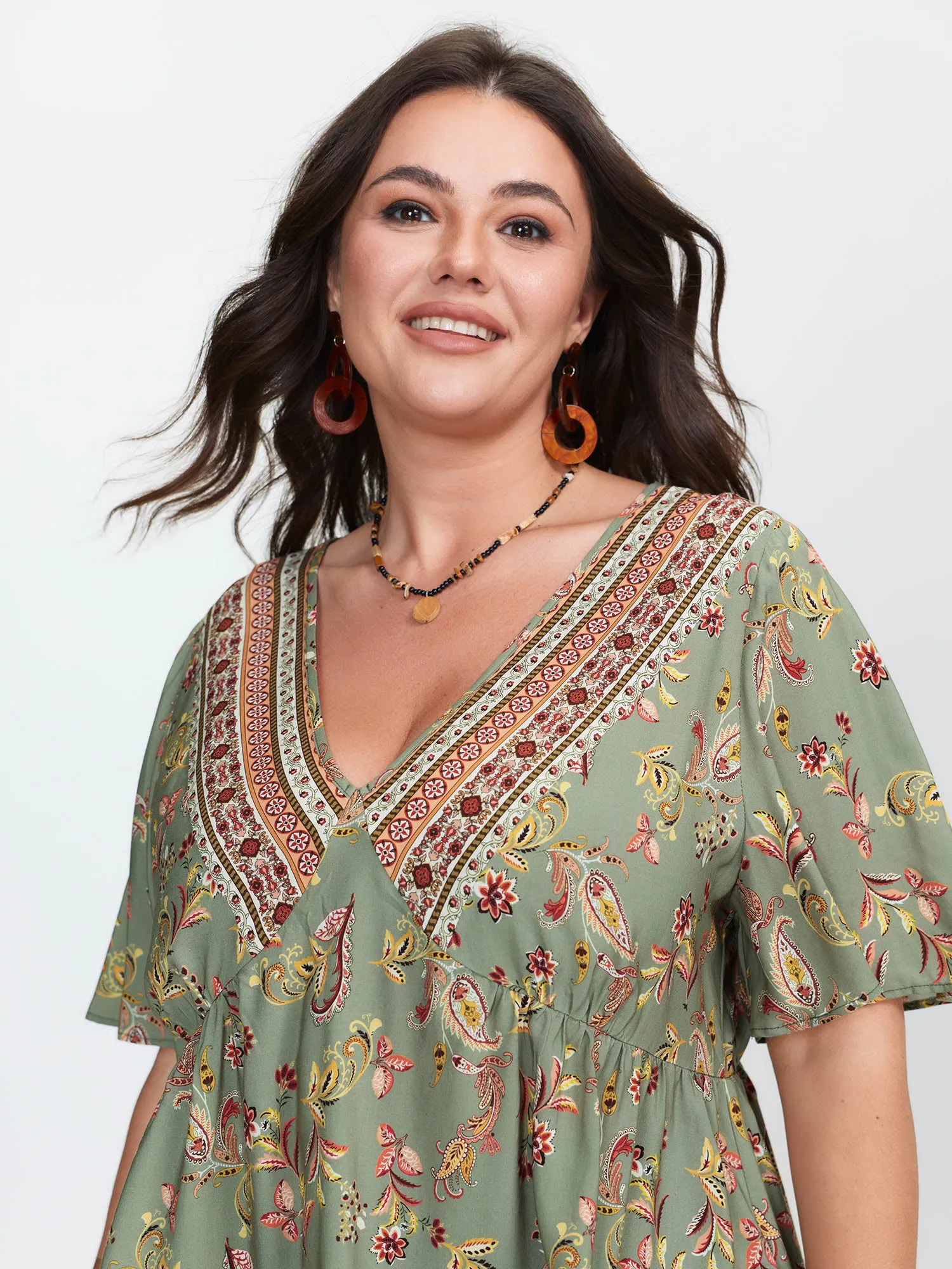 Breezy Floral Print Stretchy Waist Blouse sold by Bloomchic product image thumbnail 3