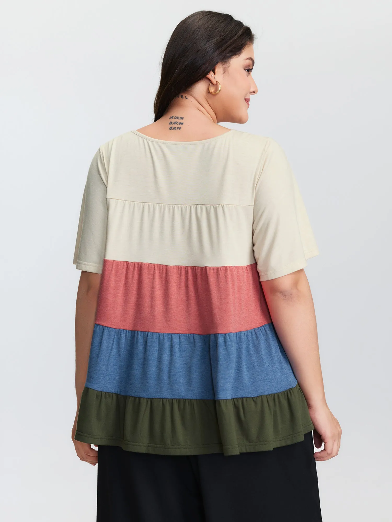 Supersoft Colorful Stripes A-Line Knit Top sold by Bloomchic product image thumbnail 4