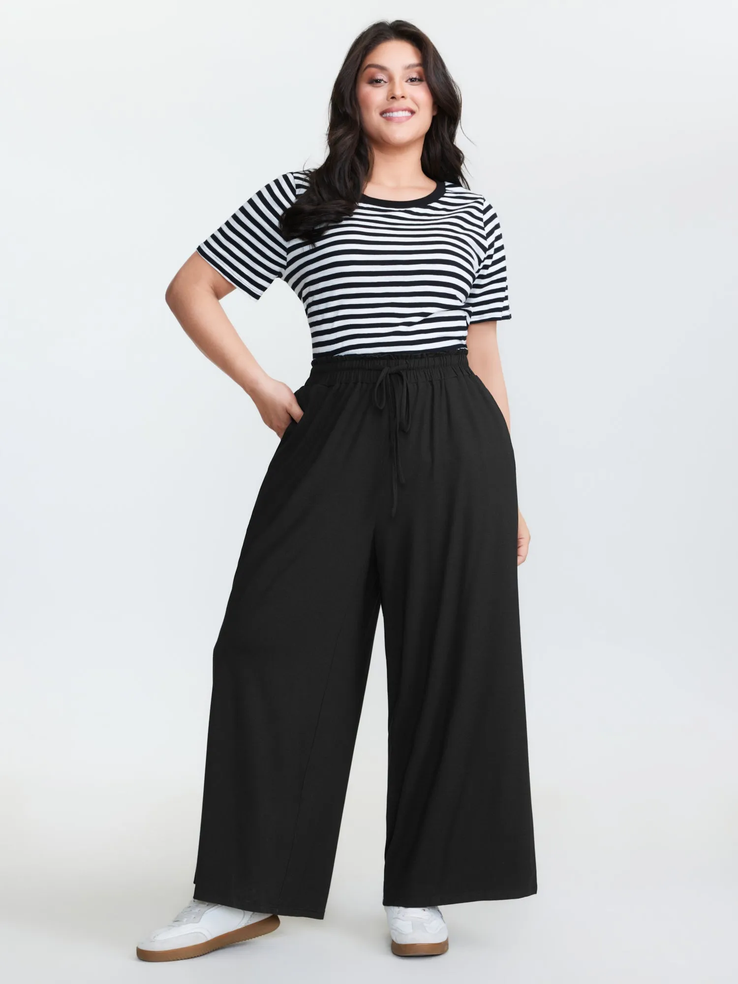 Supersoft Shirred Drawstring Waist Pants sold by Bloomchic product image thumbnail 2