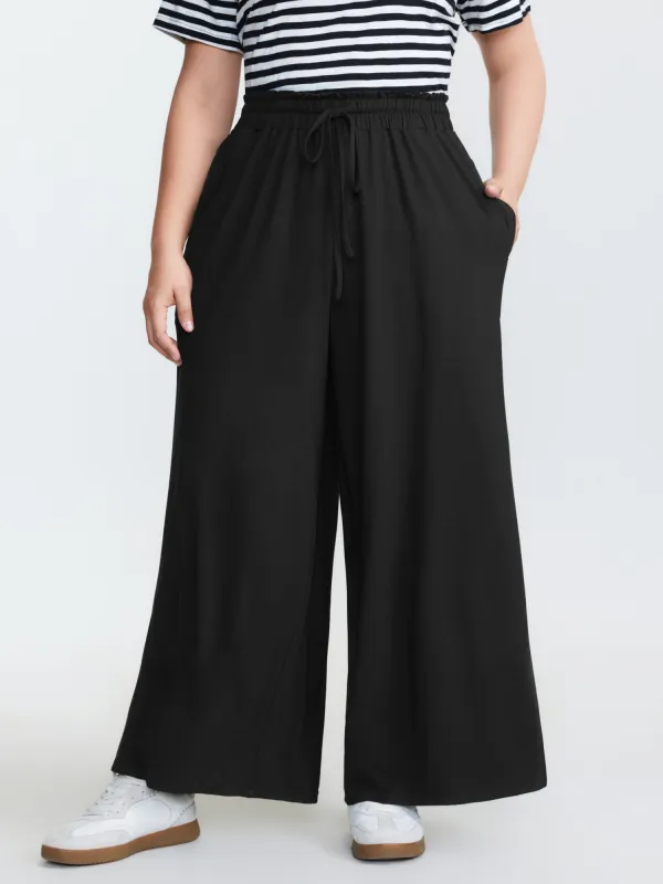 Supersoft Shirred Drawstring Waist Pants made by Bloomchic