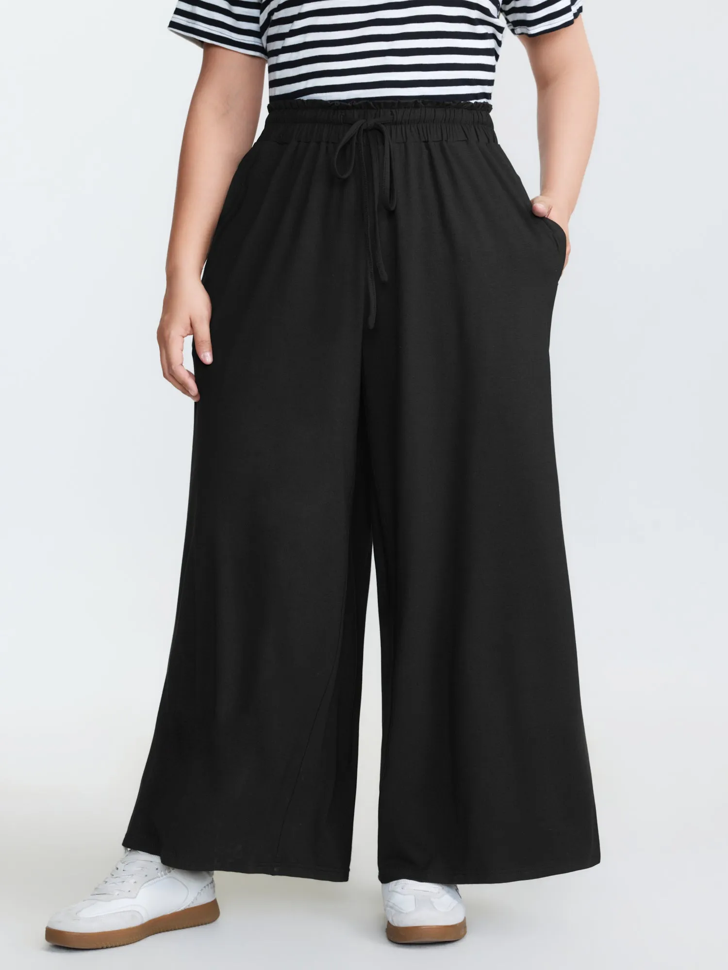 Supersoft Shirred Drawstring Waist Pants sold by Bloomchic