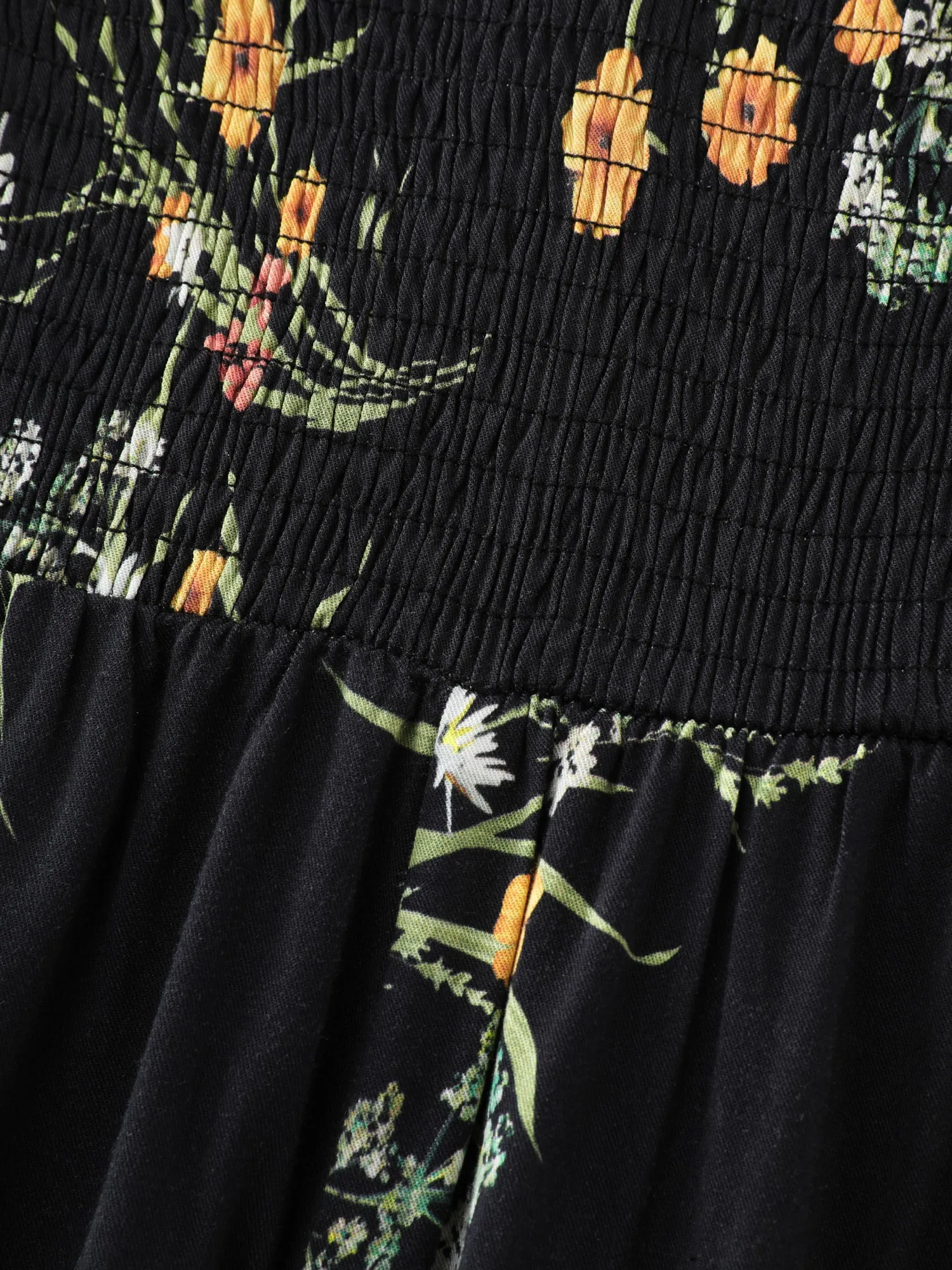 Large Floral Print Slit Shirred Midi Dress sold by Bloomchic product image thumbnail 5