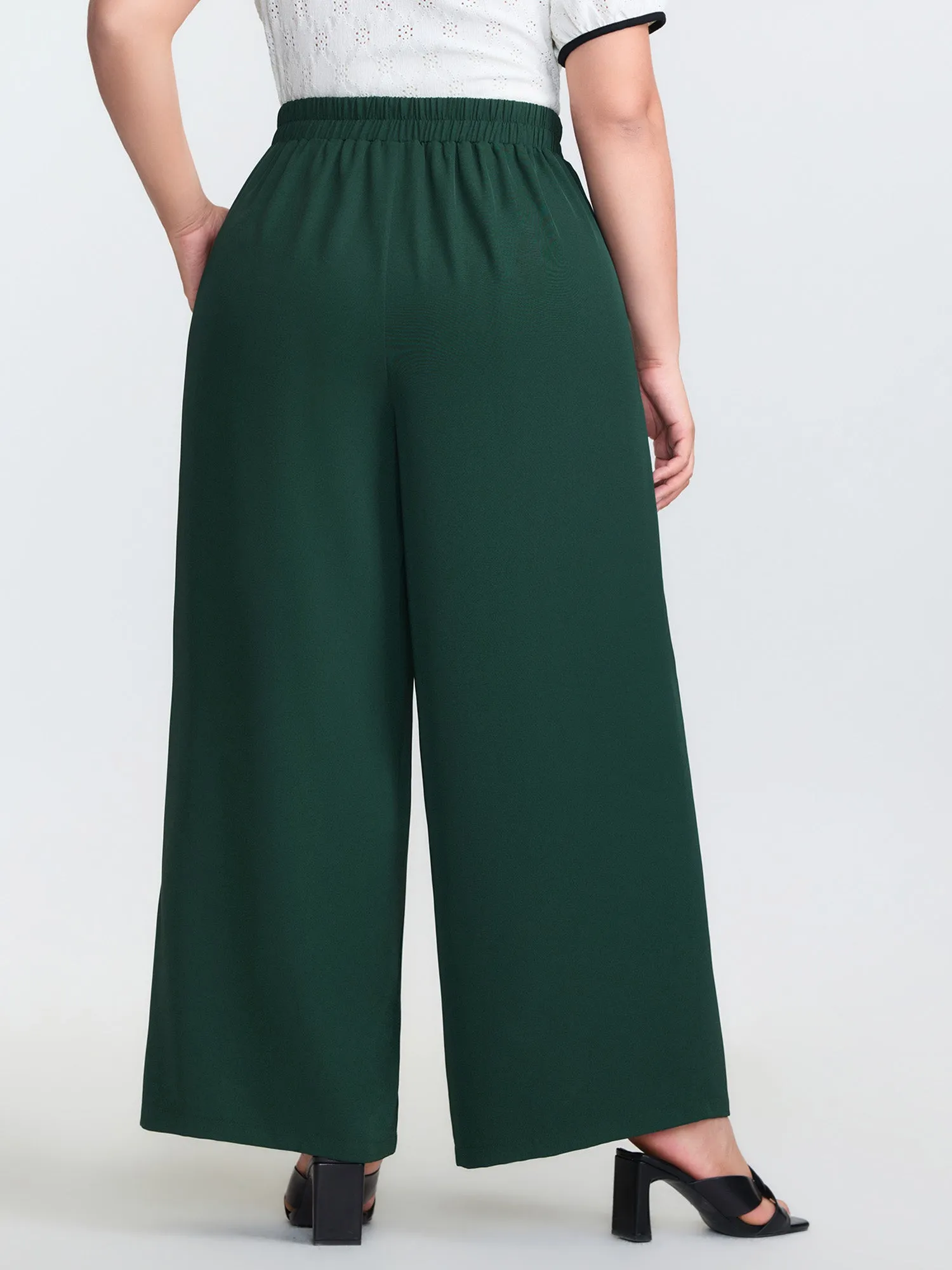Stretchy Waist Belted Wide-Leg Pants sold by Bloomchic product image thumbnail 5