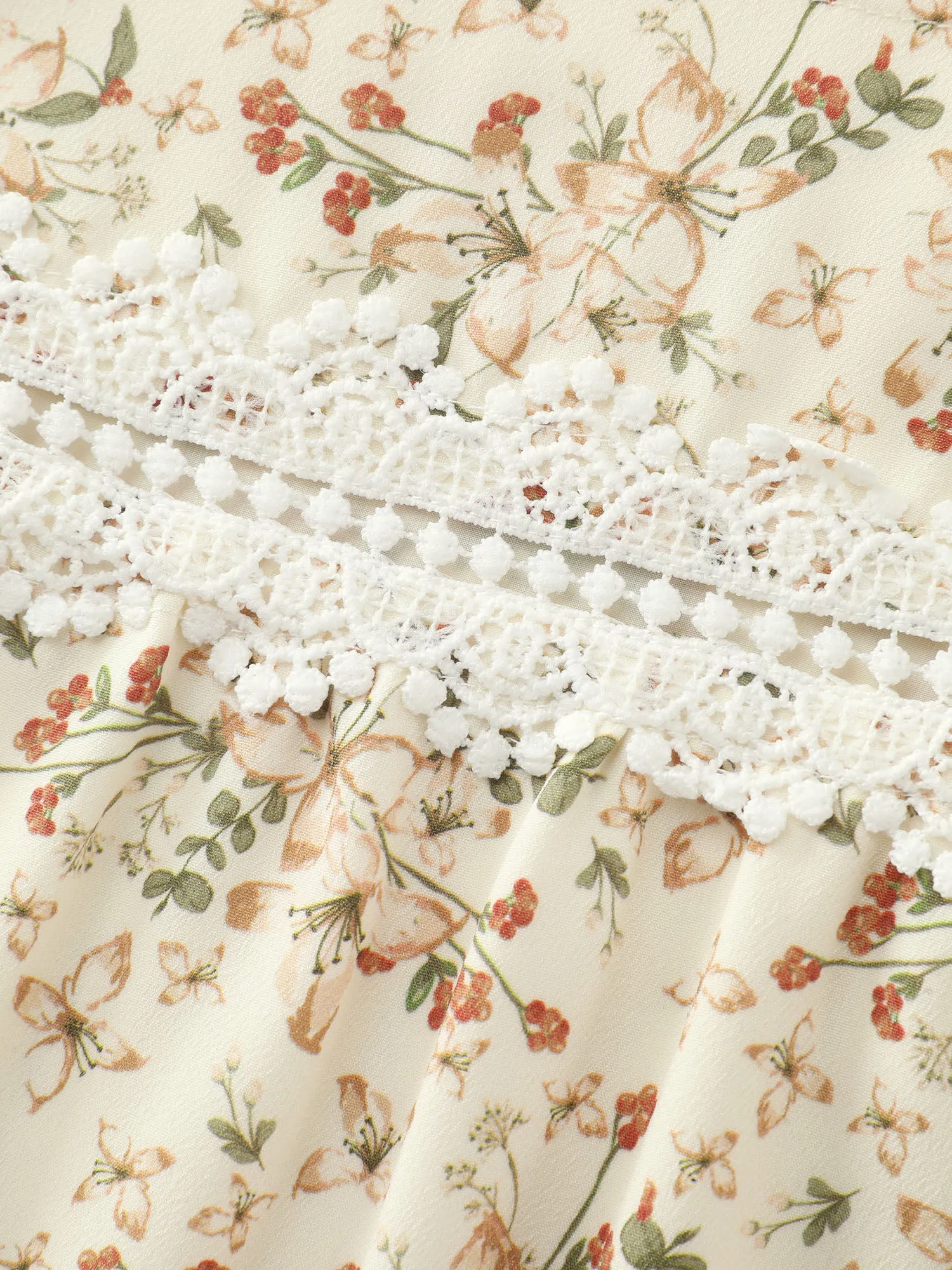 Floral Print Lace Trim Blouse sold by Bloomchic product image thumbnail 5