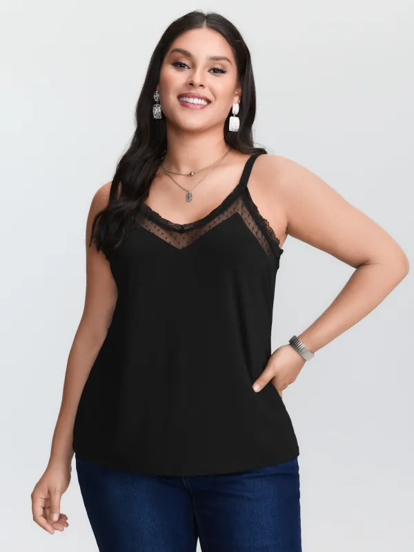 Sheer Lace Cut-Out Tank Top sold by Bloomchic