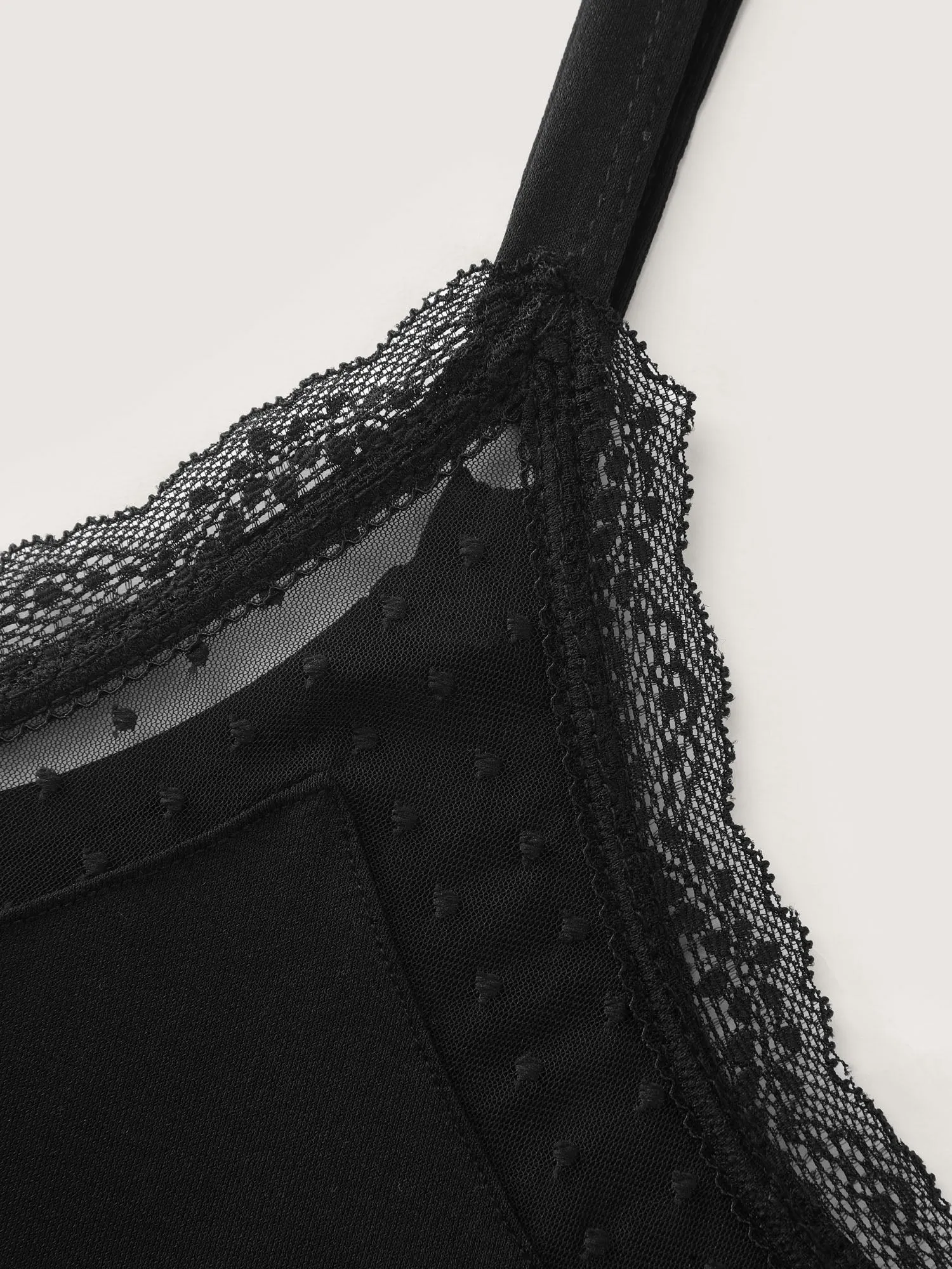 Sheer Lace Cut-Out Tank Top sold by Bloomchic product image thumbnail 5